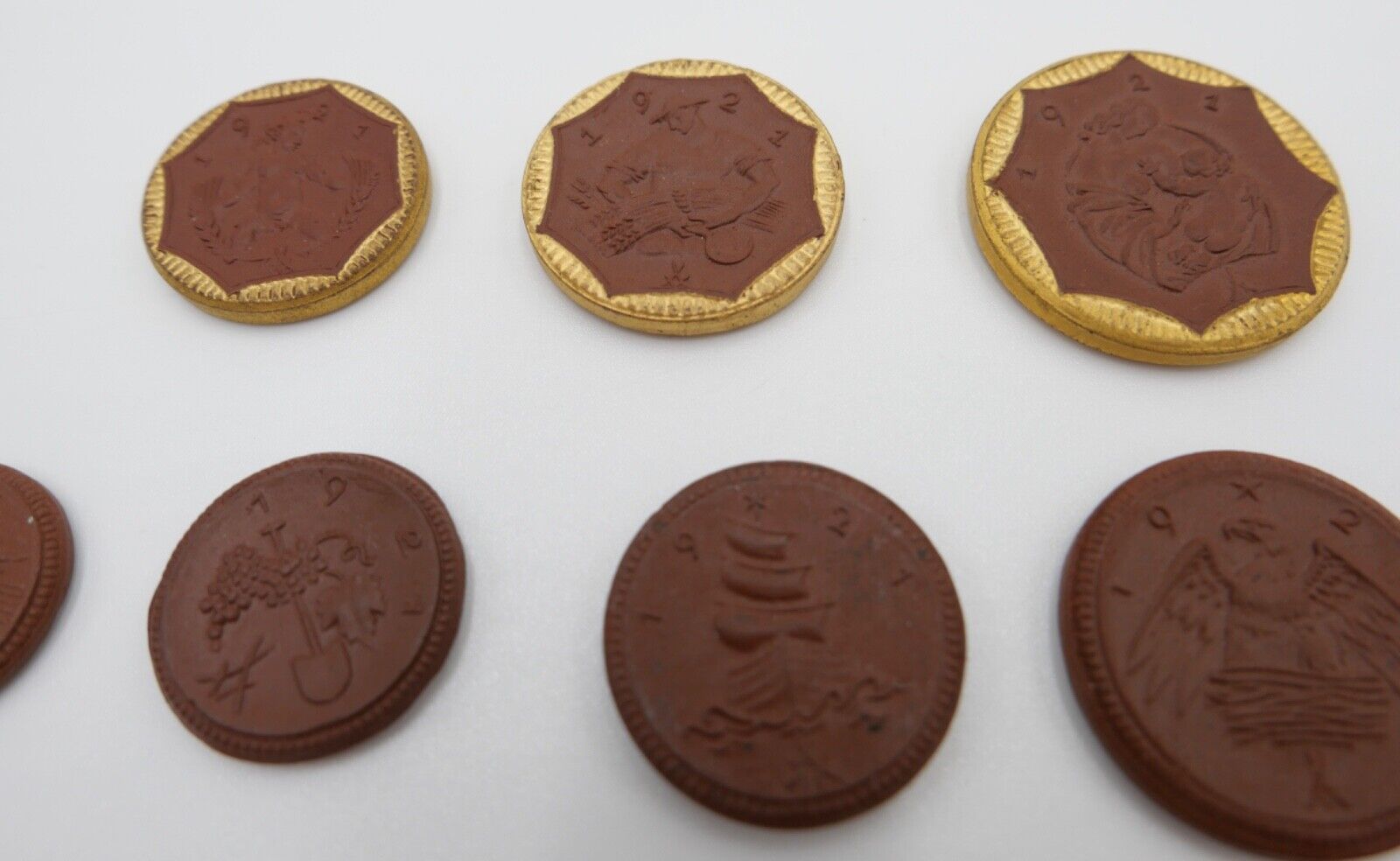 7 Münzen Posten / LOT Notgeld SACHSEN Meißner Porzellan 1921 Pfennig Mark - Antikhandel-Stuttgart