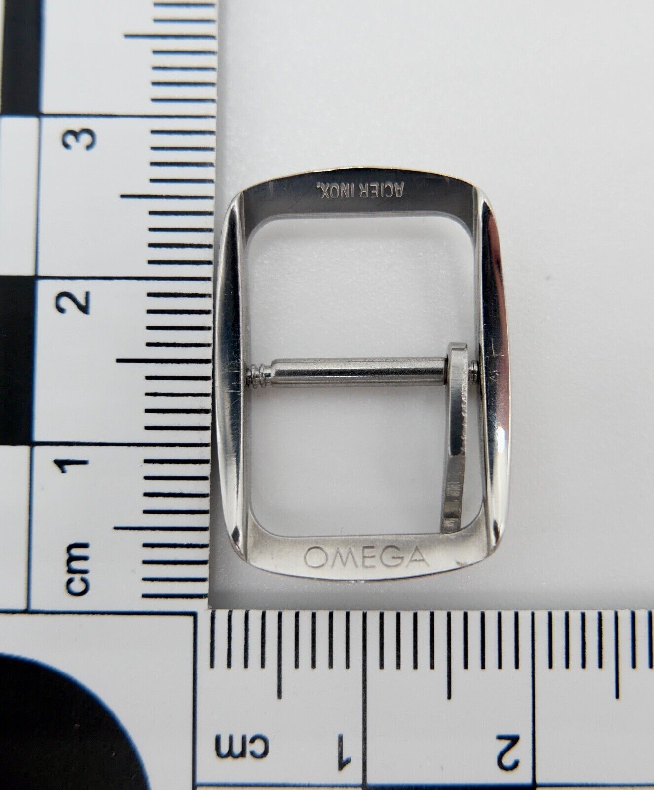 ORIGINAL alte OMEGA Dornschließe EDELSTAHL Armbanduhr 14mm CLASP BUCKLE - Antikhandel-Stuttgart