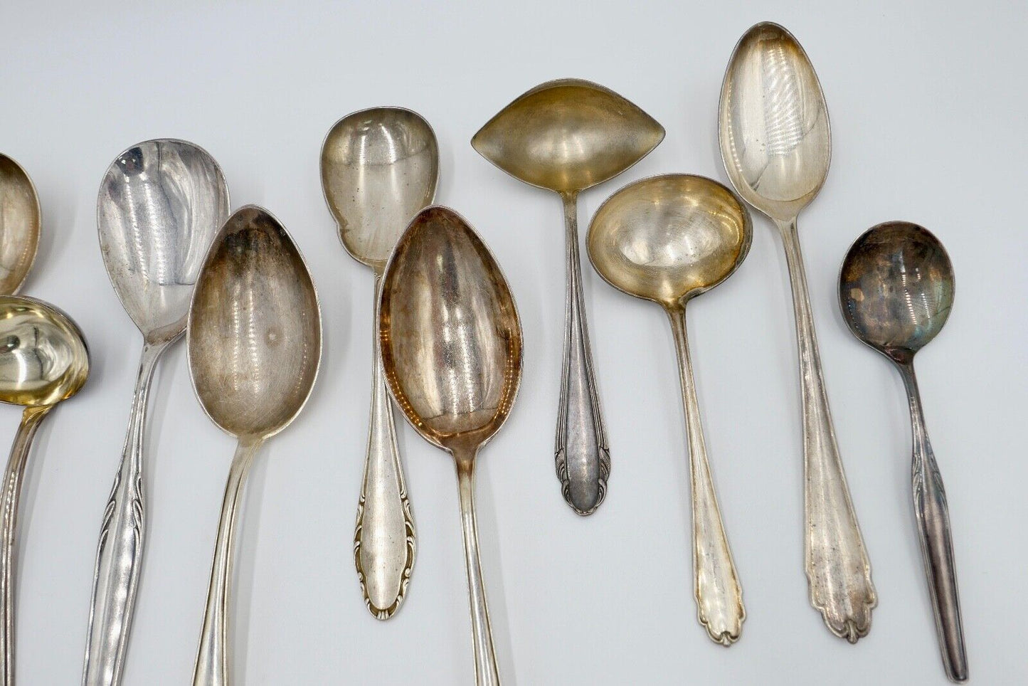 Konvolut Suppenkelle / Schöpfer / Löffel WMF OKA 90er Silberauflage 13 Stück - Antikhandel-Stuttgart
