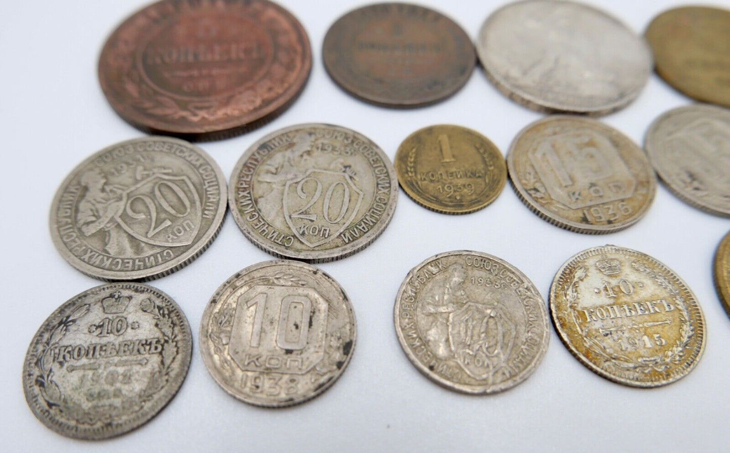 Posten Lot Konvolut Münzen Russland UDSSR KOPEKE 1870-1961 Silber - Antikhandel-Stuttgart