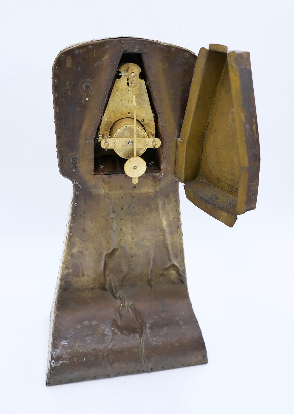 seltene Kaminuhr Hahn & Eule vmtl. Frankreich oder England Uhrwerk MPK / PMK - Antikhandel-Stuttgart