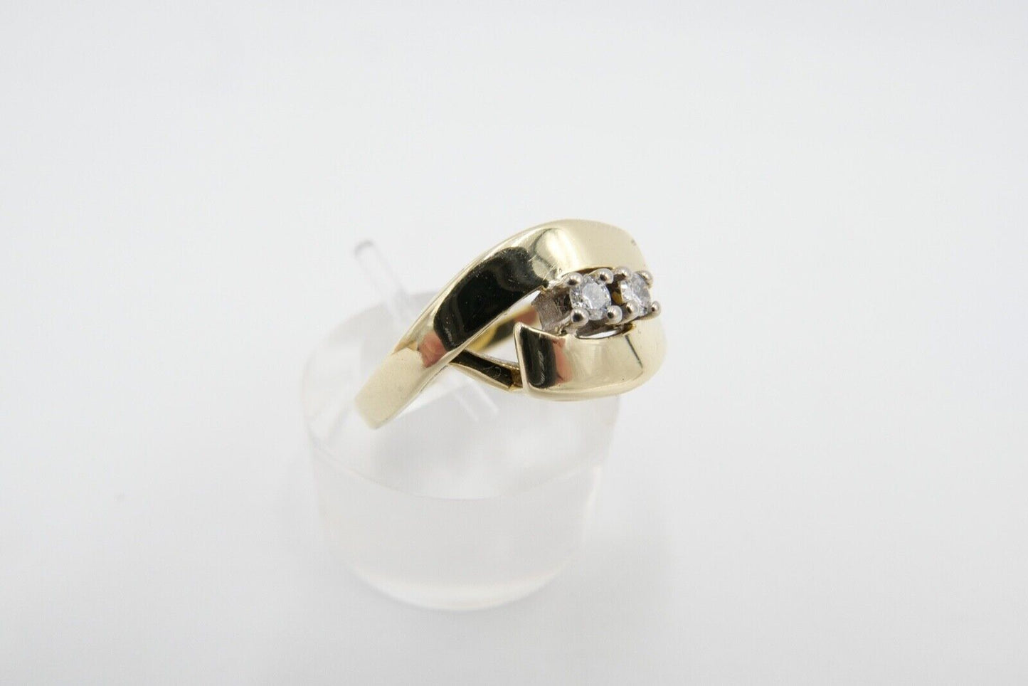 Damen Gelbgold Diamant brillant Ring 0,14 Ct 585 14K Gr. 56-57 - Antikhandel-Stuttgart