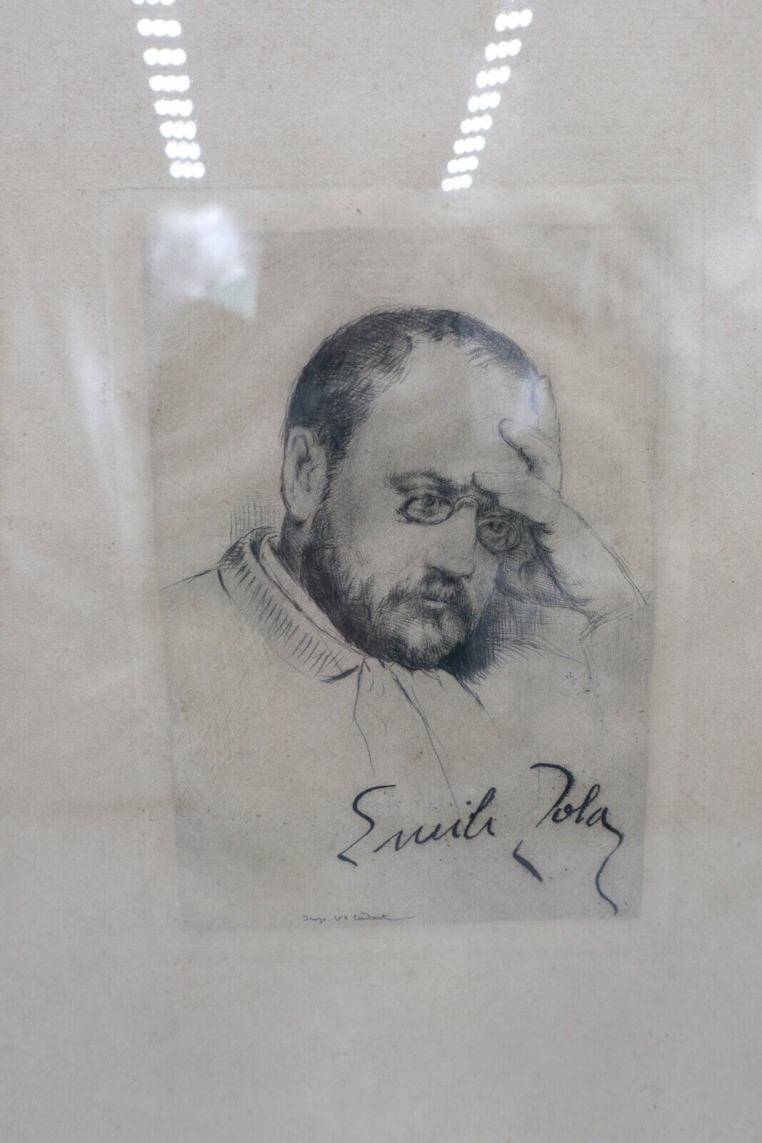 Kopie Émile Zola, mit Unterschrift ( aus dem Leben ); Gustav Courbet - Antikhandel-Stuttgart