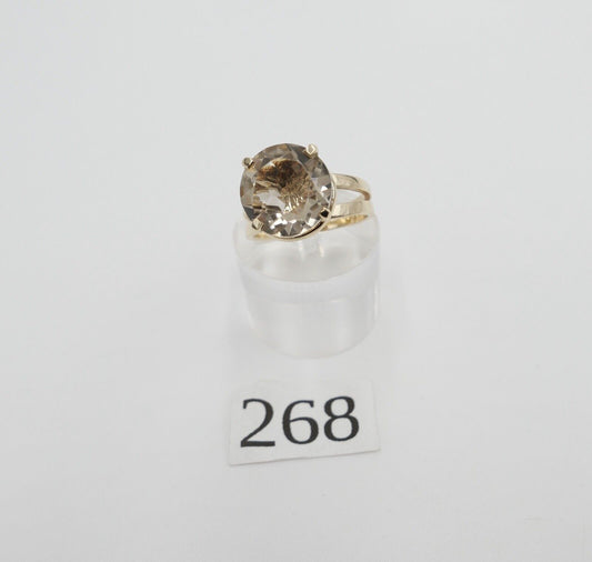 Gelb Gold Damen Ring Gr. 55 mit großem 6,6 Ct Rauchquarz 375 9K - Antikhandel-Stuttgart