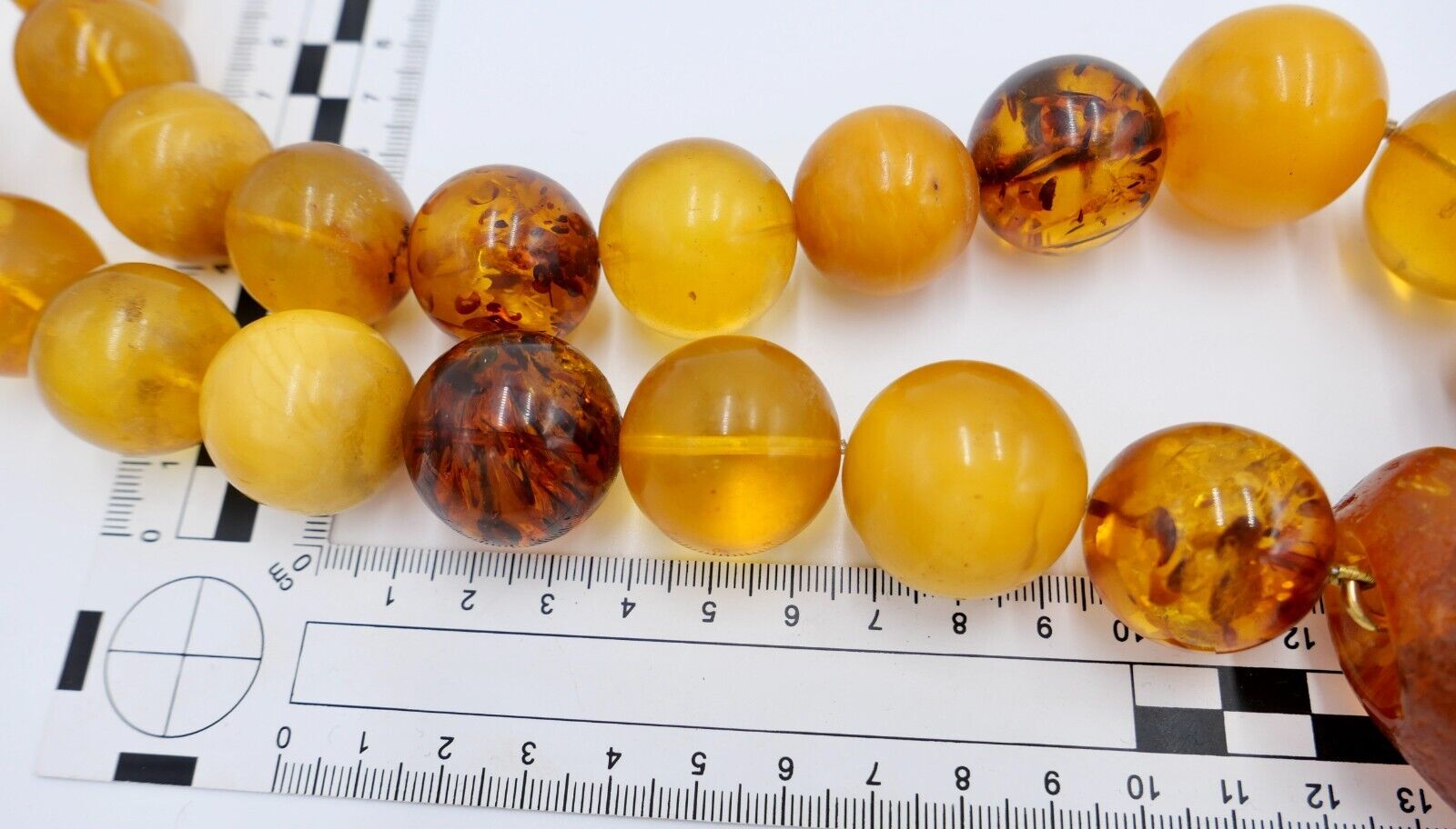 Vintage XXL Bernstein butterscotch Kette Collier Amber 340 Gramm Silber Magnet - Antikhandel-Stuttgart