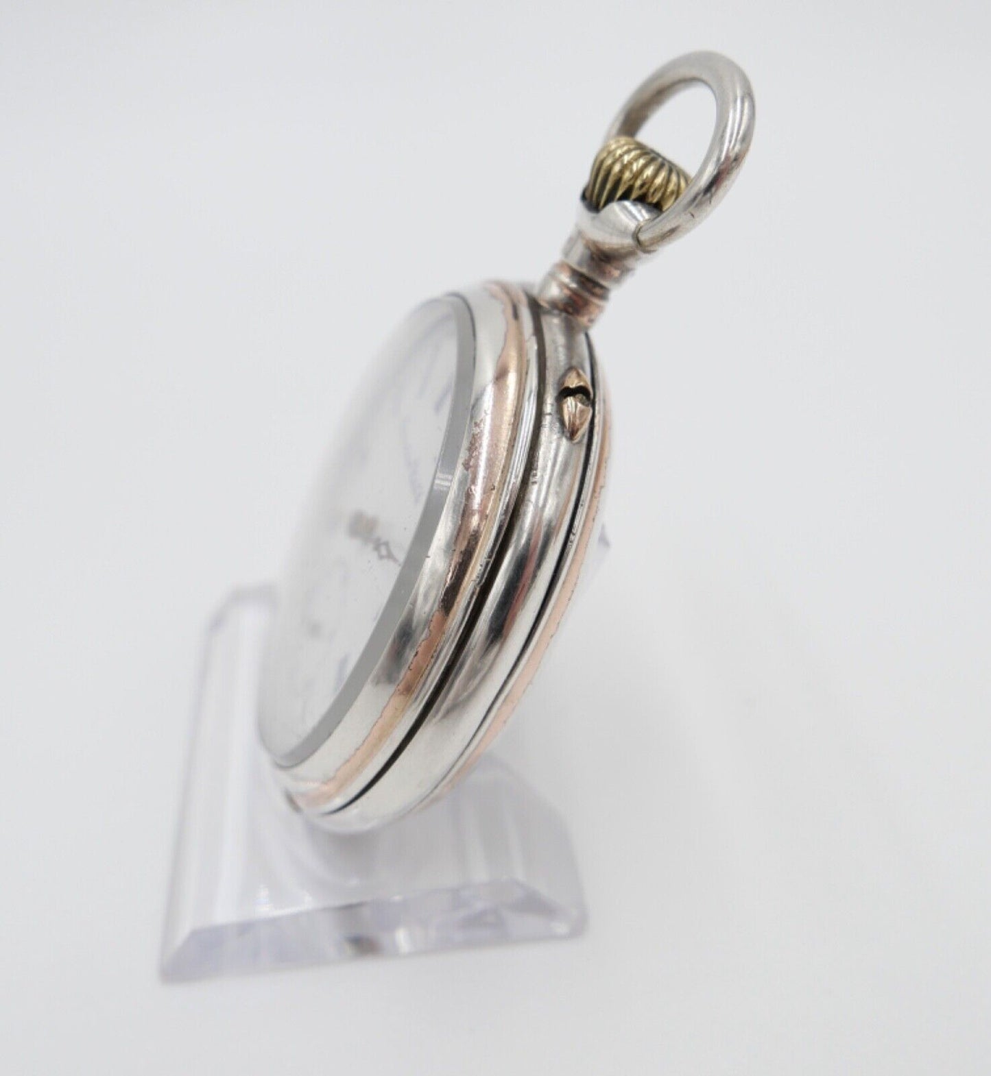 1888 IWC Open Face Kaliber 49 Taschenuhr 800 Silber Ø 50mm - Antikhandel-Stuttgart