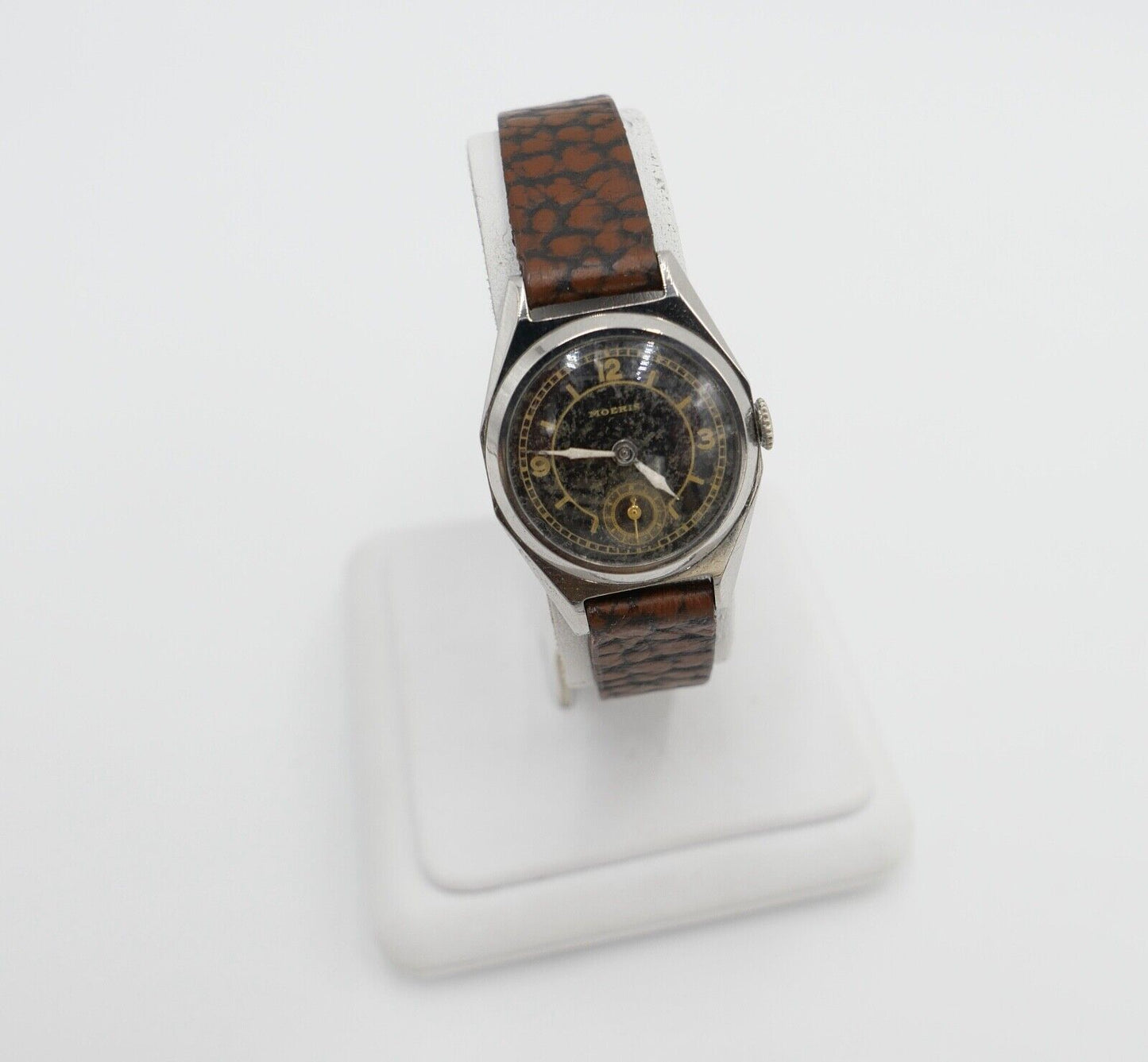 Moeris 1940er Jahre Art Deco Damenuhr Cal. 8 3/4 mit neuem Lederband - Antikhandel-Stuttgart
