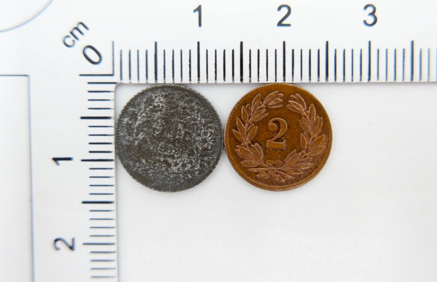 2x L.C. Lauer 2 Rappen & 5 Franken Schweiz 1888 Eidgenossenschaft - Antikhandel-Stuttgart