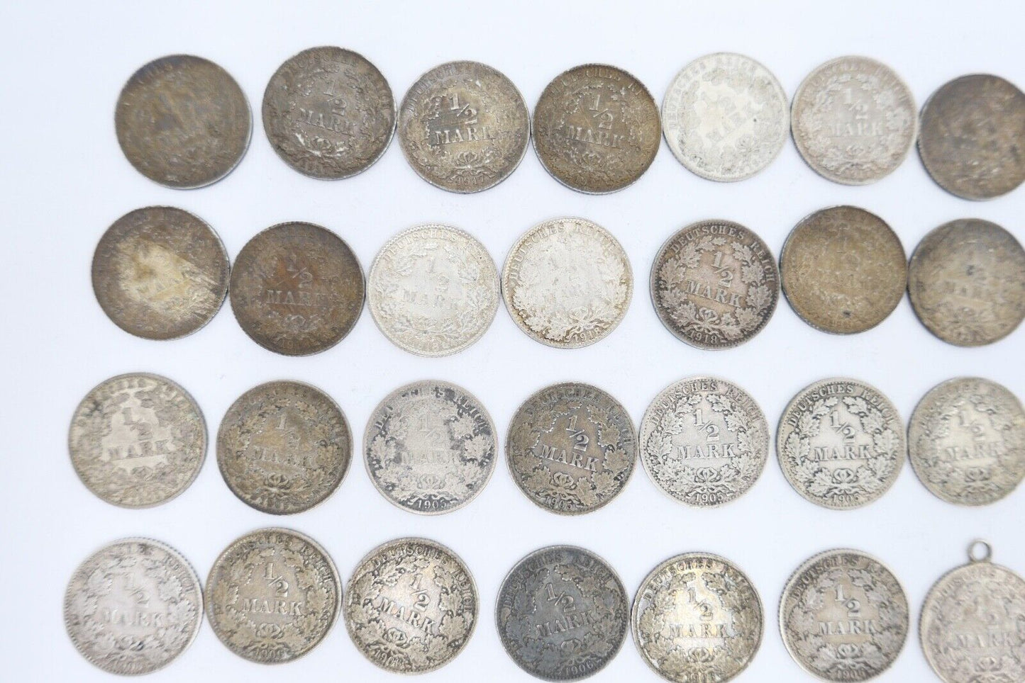 52x 1/2 Mark Jäger 16 / J.16 Silber 1905-1919 A D E F G ss-stg - Antikhandel-Stuttgart