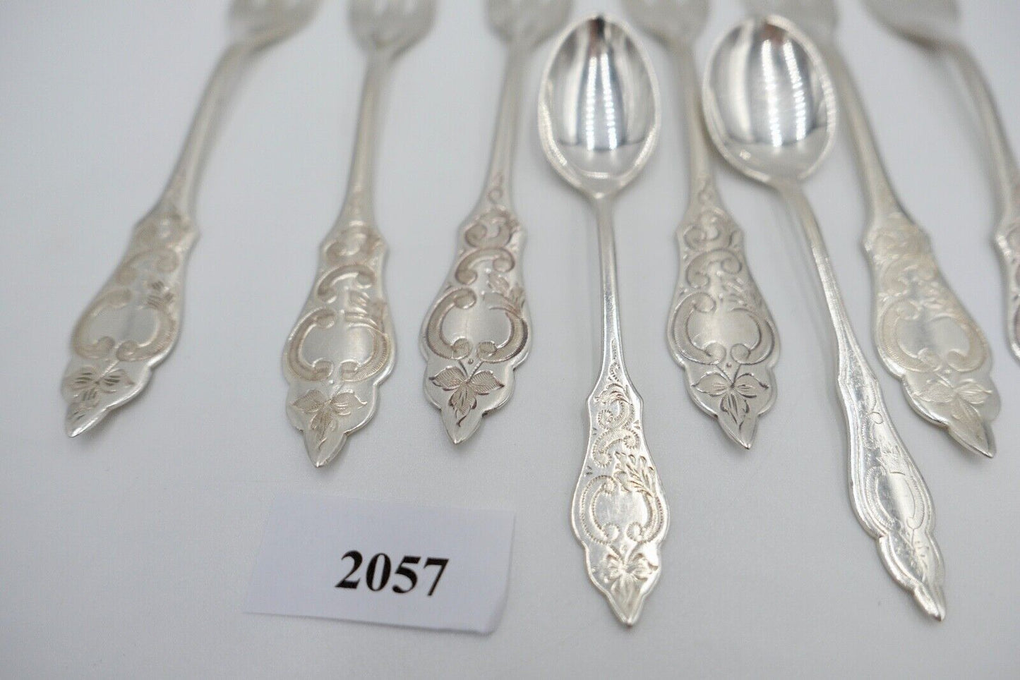 8 Tlg. K OTTO KROPP Besteck Ostfriesenmuster 90er Silber versilbert - Antikhandel-Stuttgart