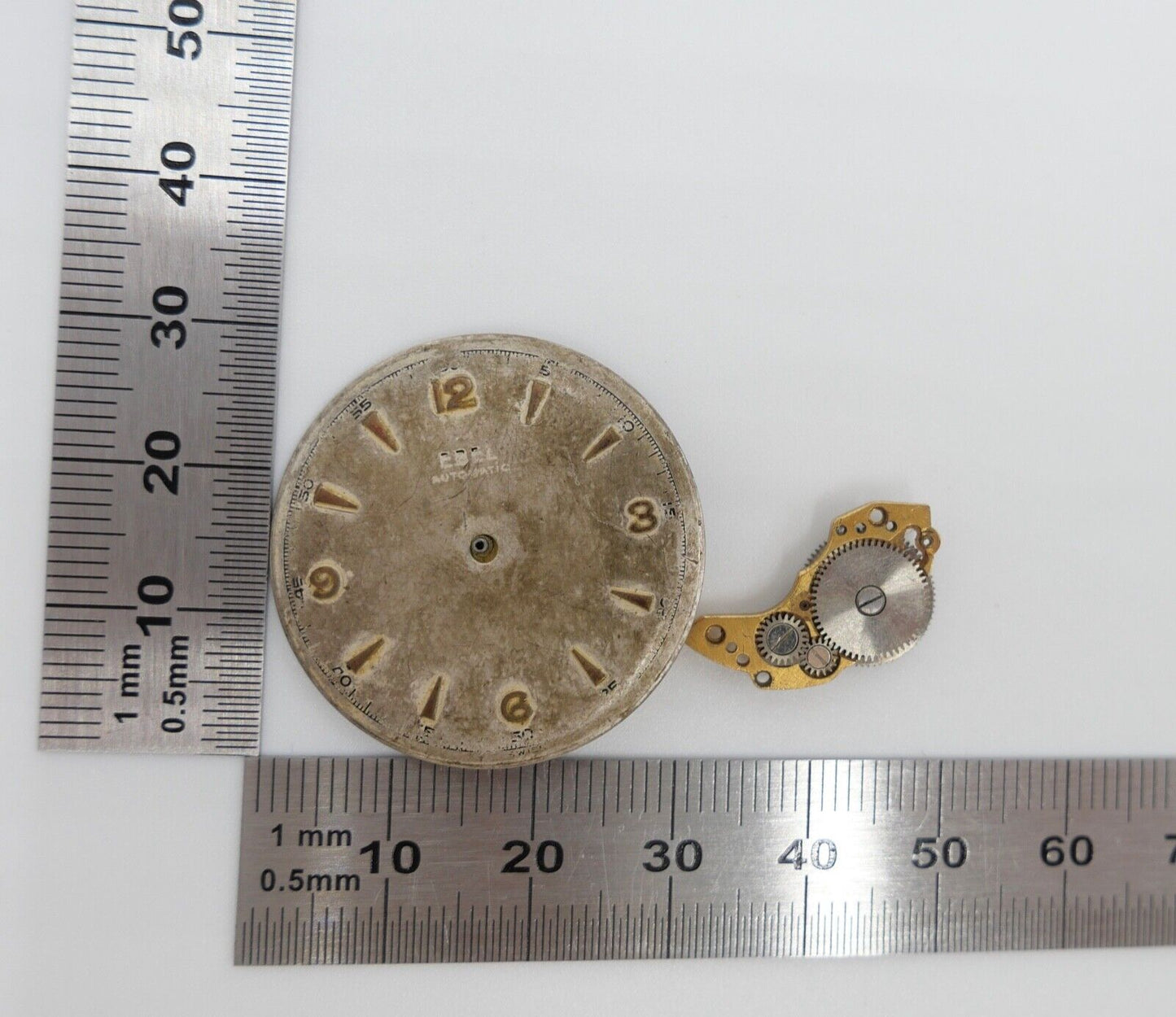 ERSATZTEIL EBEL Uhrwerk Platine Ziffernblatt Automatic defekt 1950-1960er Jahre - Antikhandel-Stuttgart