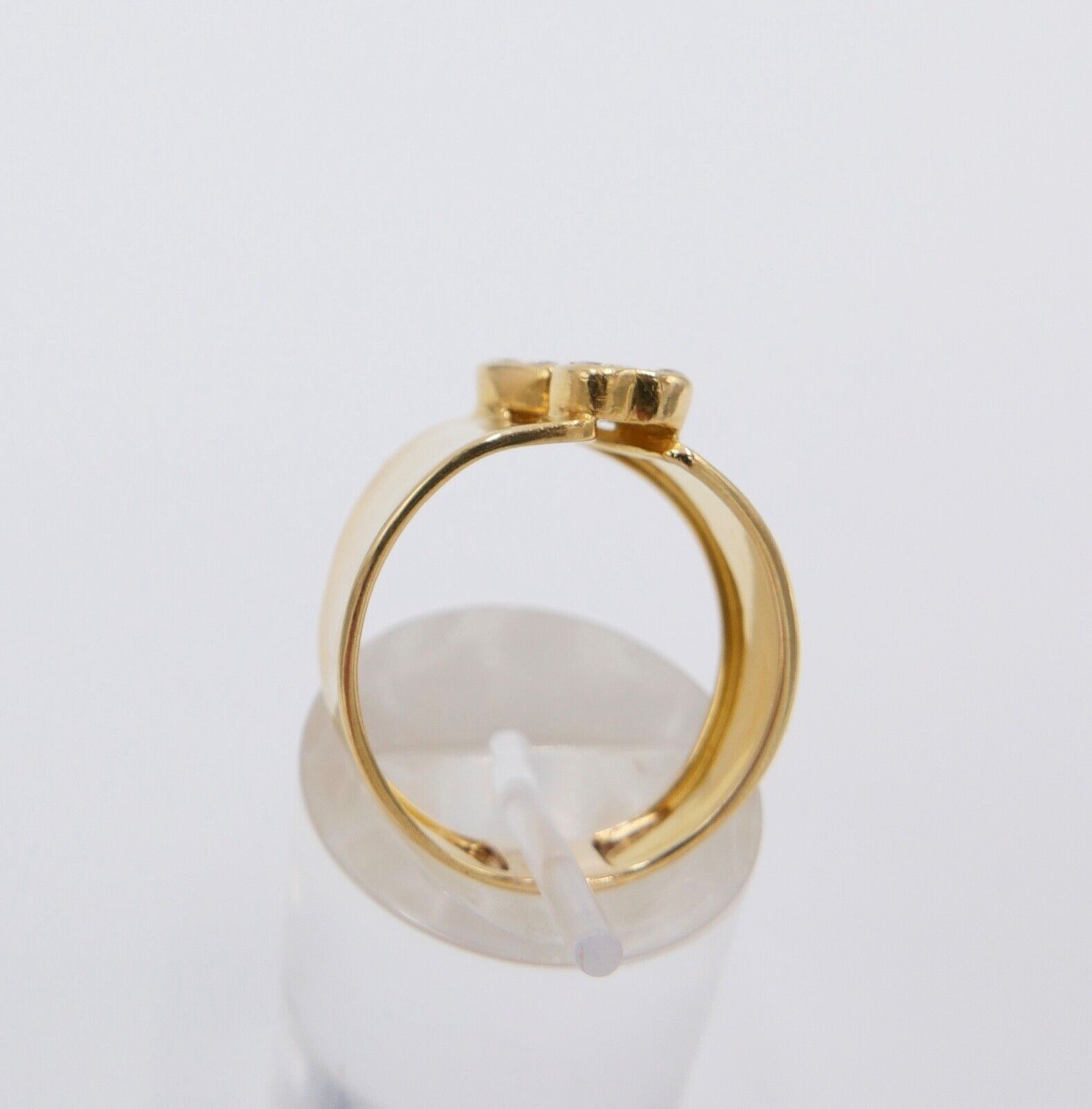Damen Gold Herz Love Zirkonia Ring 18K 750 1474 VI Oro Top Gr. 61 0,126 Ct - Antikhandel-Stuttgart