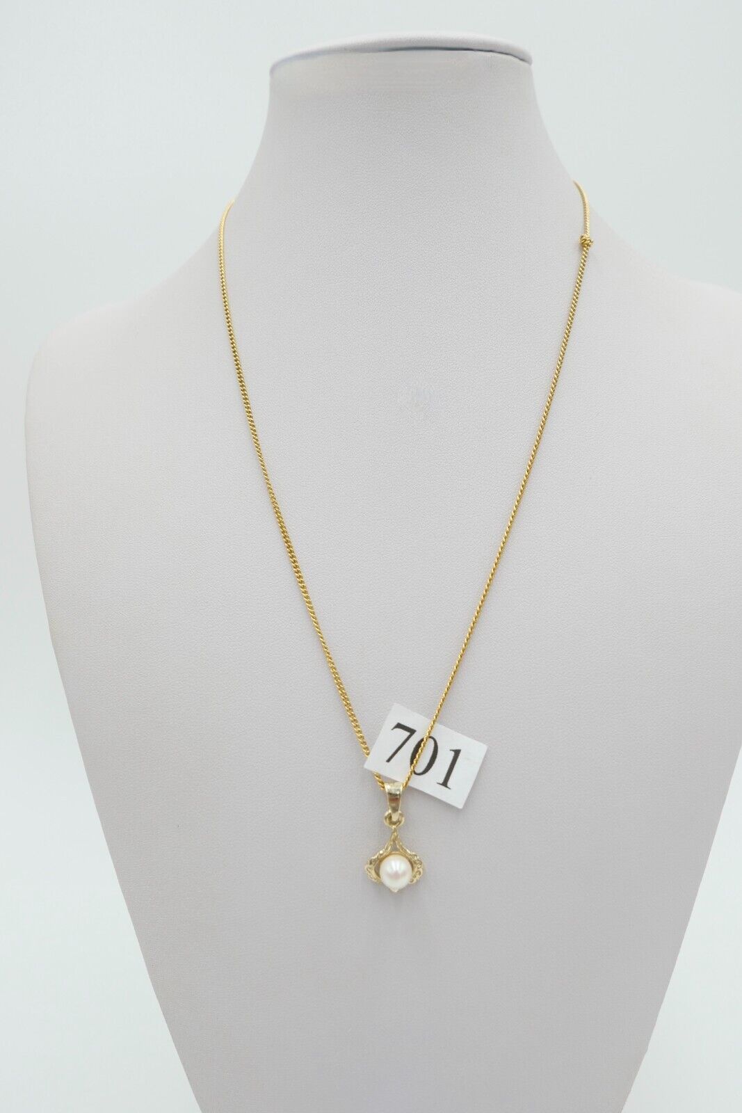 Alter Anhänger 585 / 14K Gelbgold mit Zuchtperle 60er Jahre - Antikhandel-Stuttgart