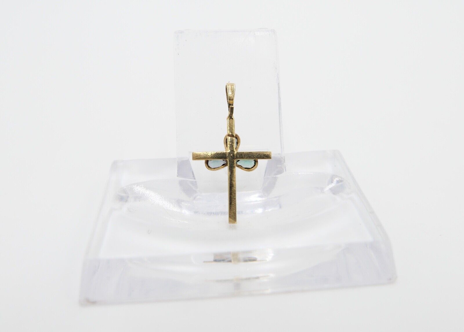 40er Jahre Kreuz Anhänger 333 / 8K Gelbgold Gold Kreuzanhänger Turmalin Tropfen - Antikhandel-Stuttgart