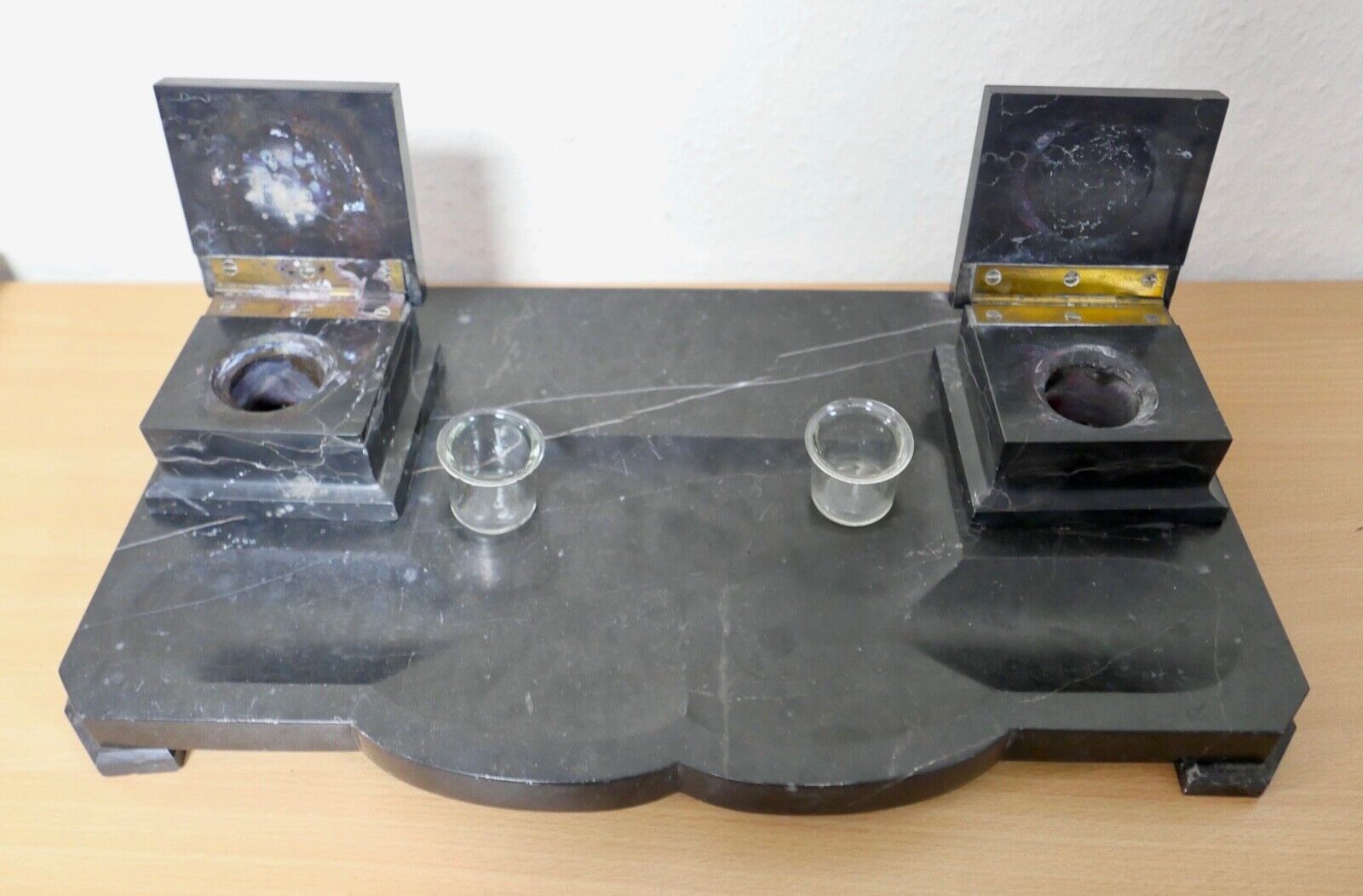 antike Schreibtischgarnitur aus Marmor - Antikhandel-Stuttgart