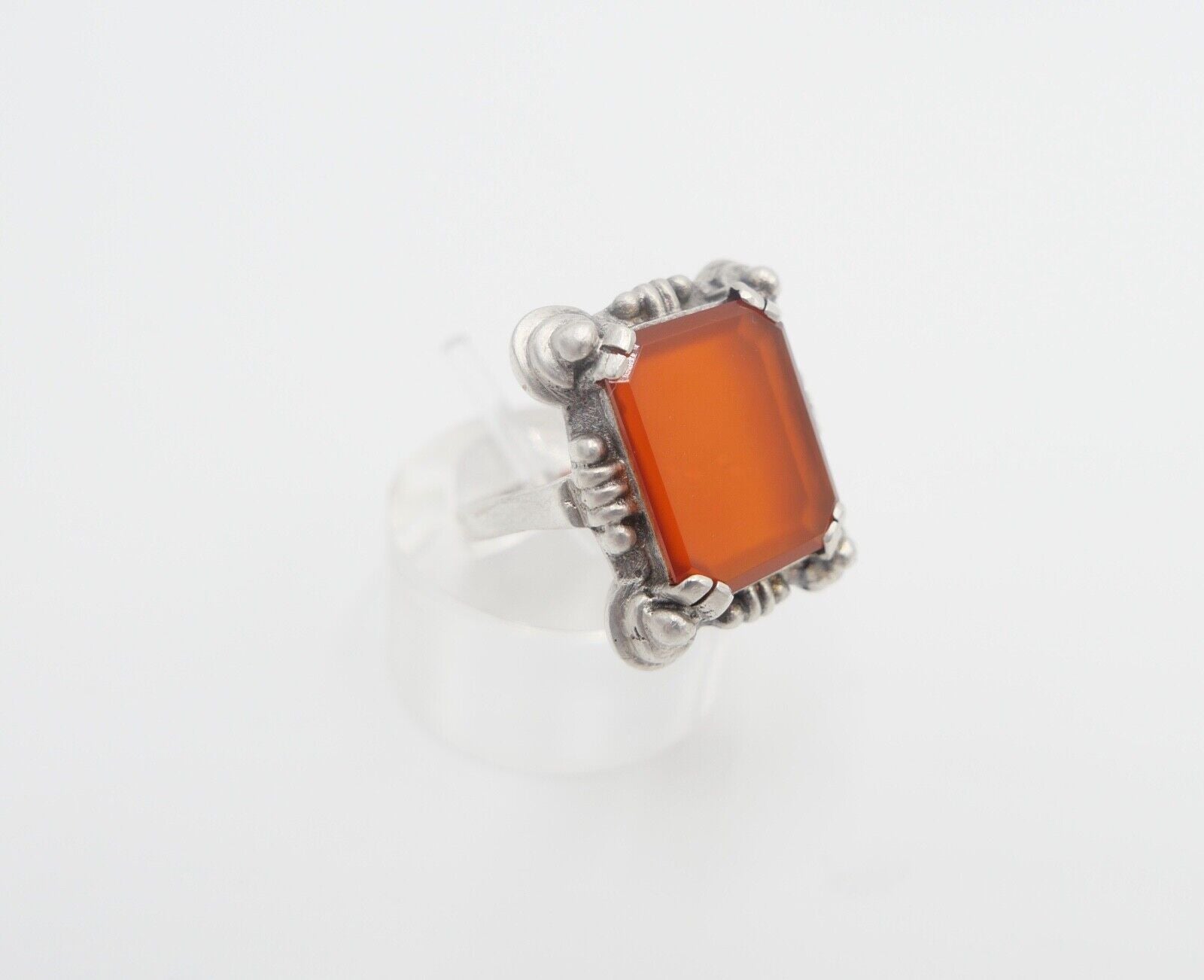 Art Deco Damenring Silber Gr. 55 mit Karneol - Antikhandel-Stuttgart