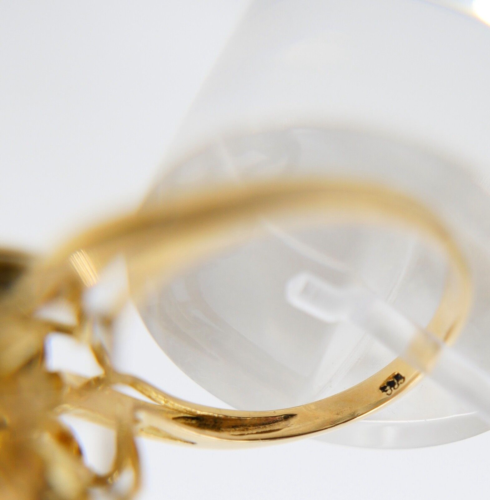 Gelbgold Ring Bunte Edelsteine 585 14K Gr.54 Diamant Smaragd Rubin Saphir 1,11Ct - Antikhandel-Stuttgart