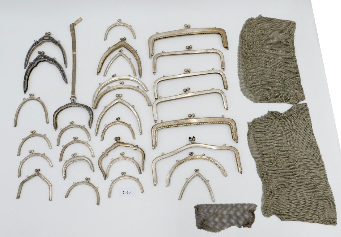 POSTEN alte Kettentasche Geldbeutel Geldbörse Täschchen Theaterasche NEU Alpacca - Antikhandel-Stuttgart