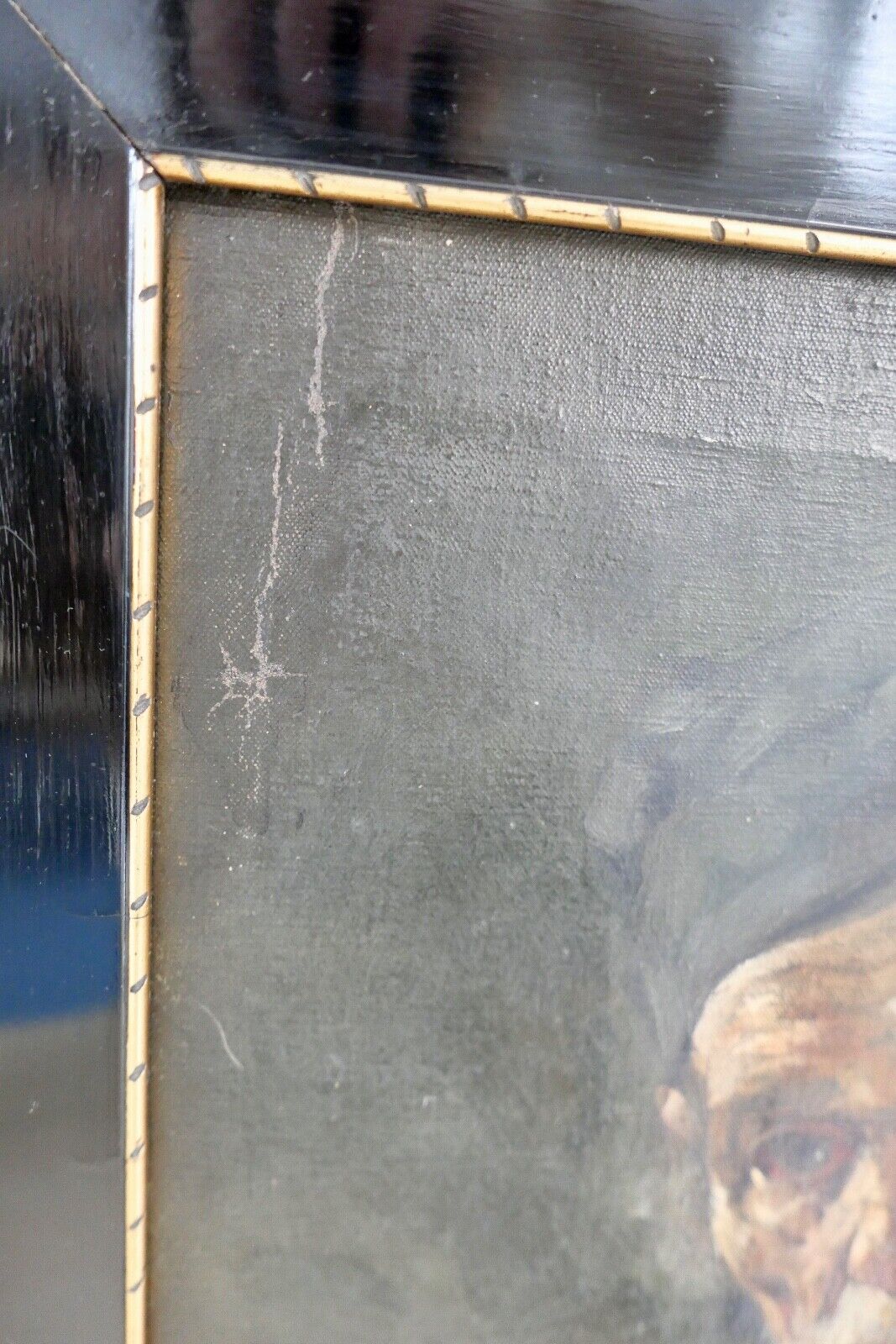 68,5 x 56 cm DUBOIS Gemälde um 1910 Öl auf Leinwand " Pfeifenraucher " - Antikhandel-Stuttgart