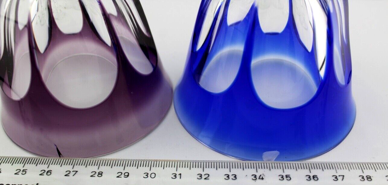 3x original bunte Bleikristall Weingläser " MOSER " LADY HAMILTON " 18,5 cm - Antikhandel-Stuttgart