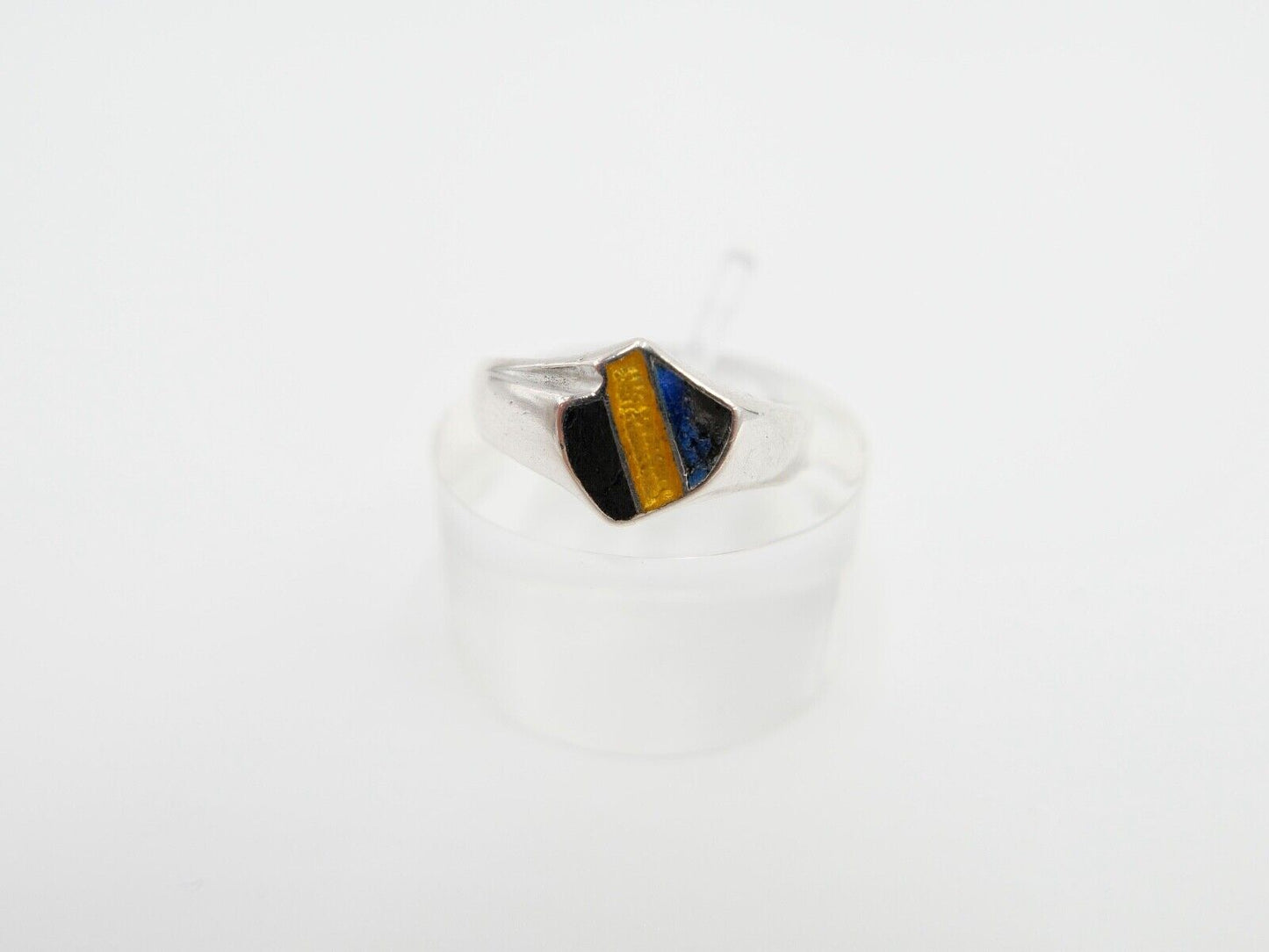 20er Jahre Studentika Patriotischer Ring Studentenverbindung 800 Silber Emaille - Antikhandel-Stuttgart