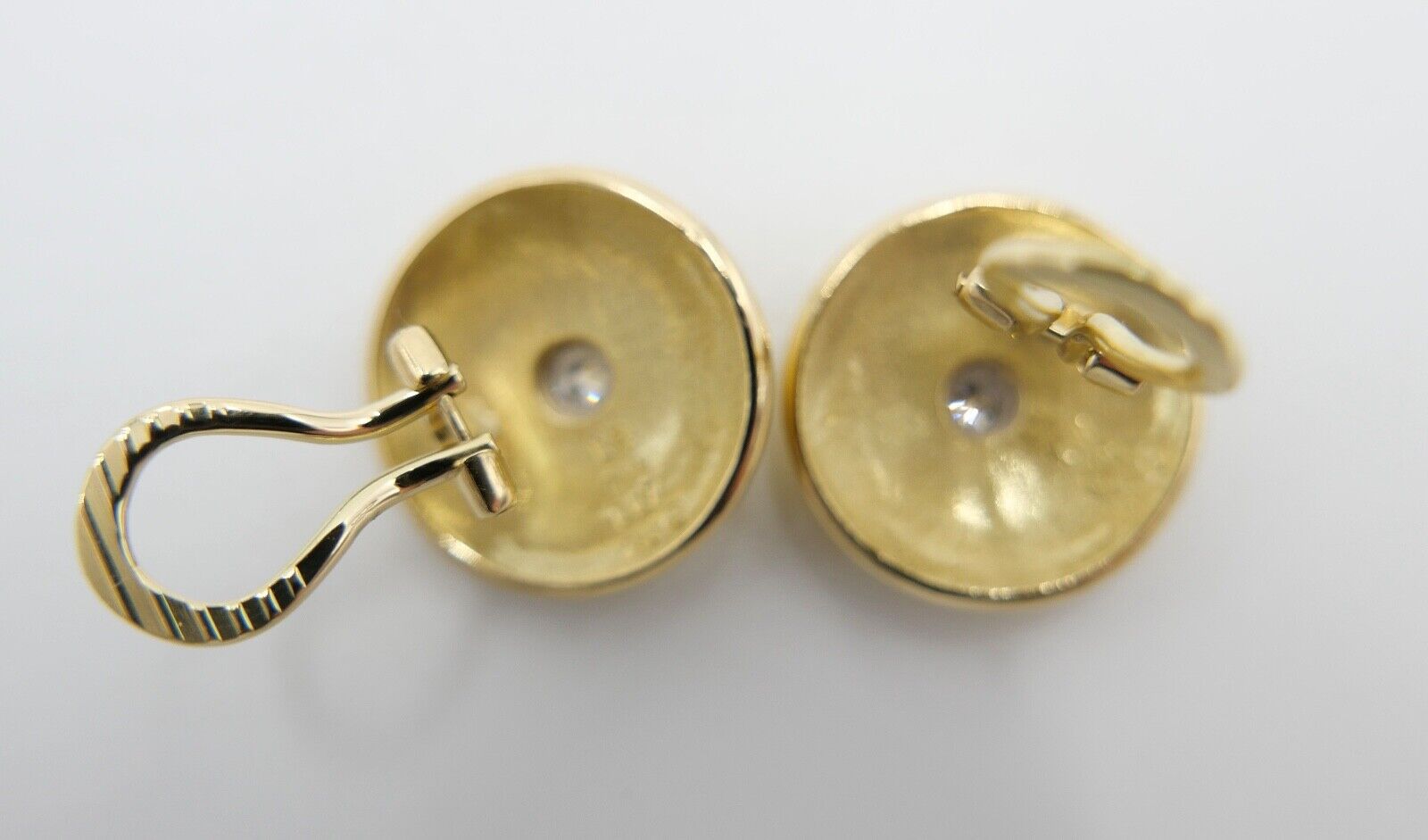 Ohrclips Ohrringe 750 18K Gold Brillanten 0,24 Ct Lupenrein ( aus einem Set ) - Antikhandel-Stuttgart