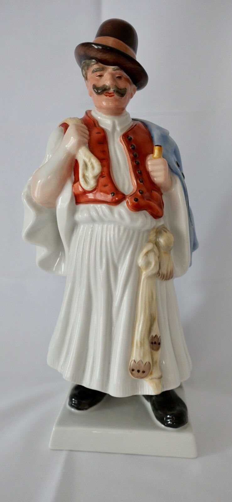 Porzellan Figur Herend Ungarn Bauer Schaf Hirte mit Stock 33 cm Modell Nr. 5441 - Antikhandel-Stuttgart