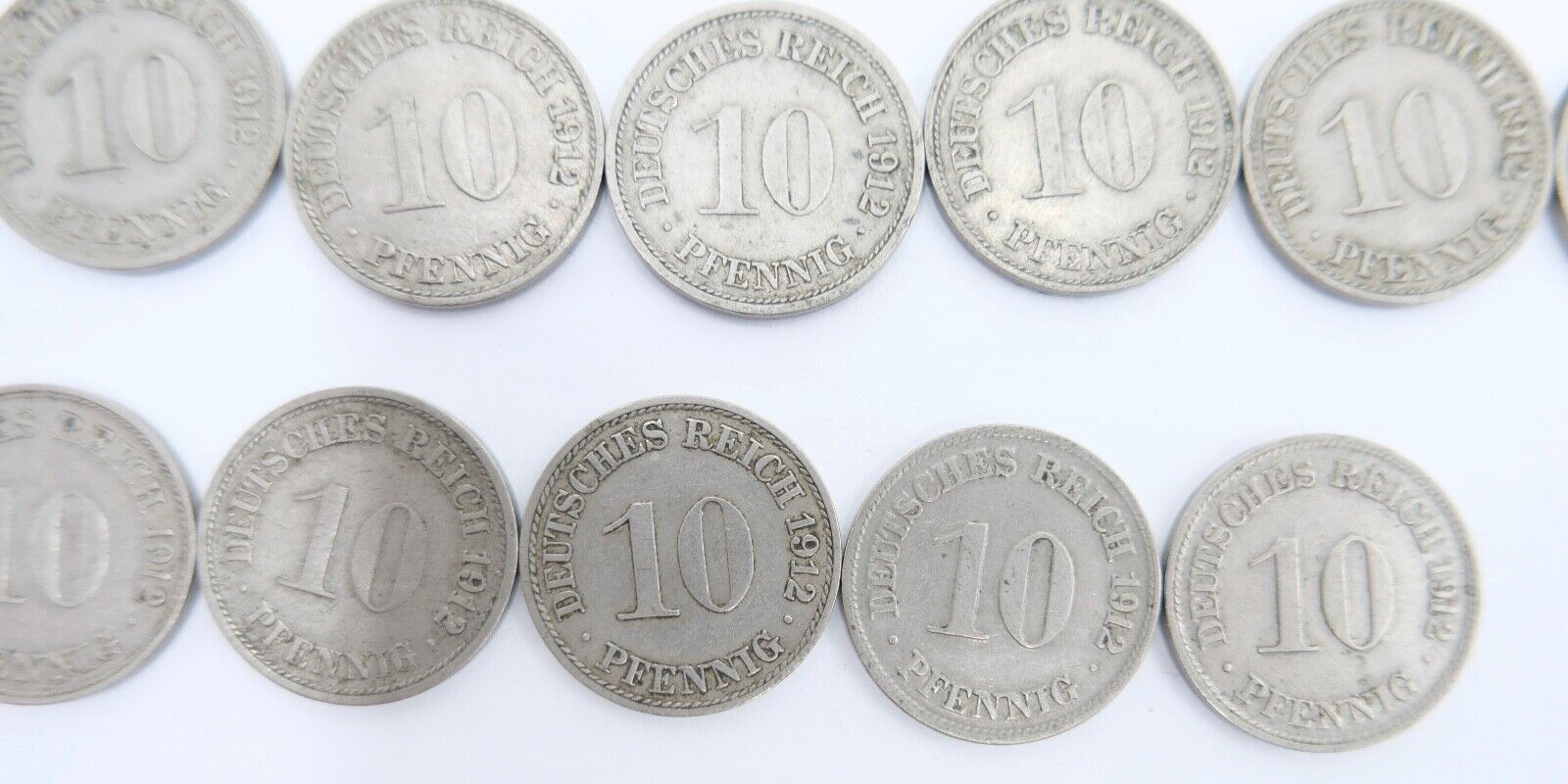 42x 10 Pfennig Kaiserreich 1912 1913 1914 1915 Jäger J. 13 ss-stg - Antikhandel-Stuttgart