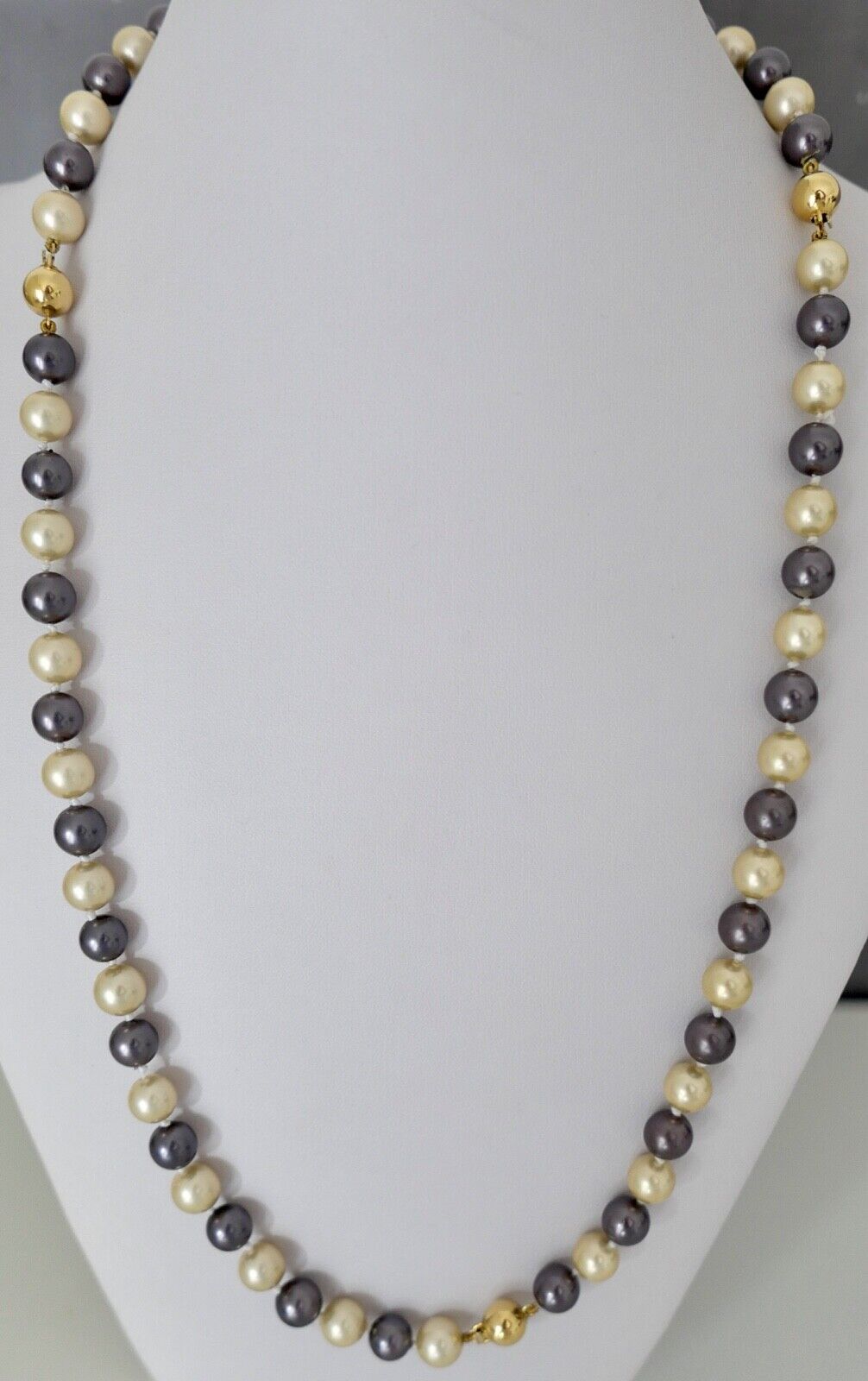 SET Perlenkette Armband individuell Perlen Gold JKa 375 /9K pearl Ø 7-9 mm 75 cm - Antikhandel-Stuttgart