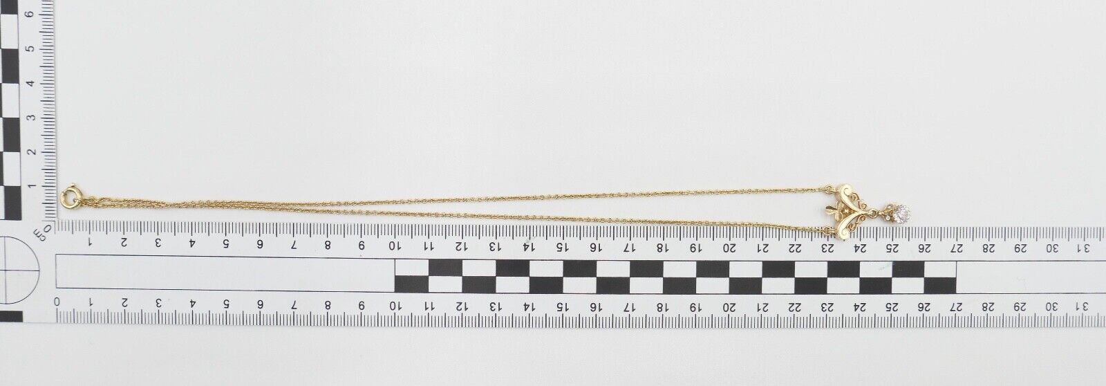 70er Jahre Collier vergoldet 47 cm Spinell Anhänger um 1860 - Antikhandel-Stuttgart