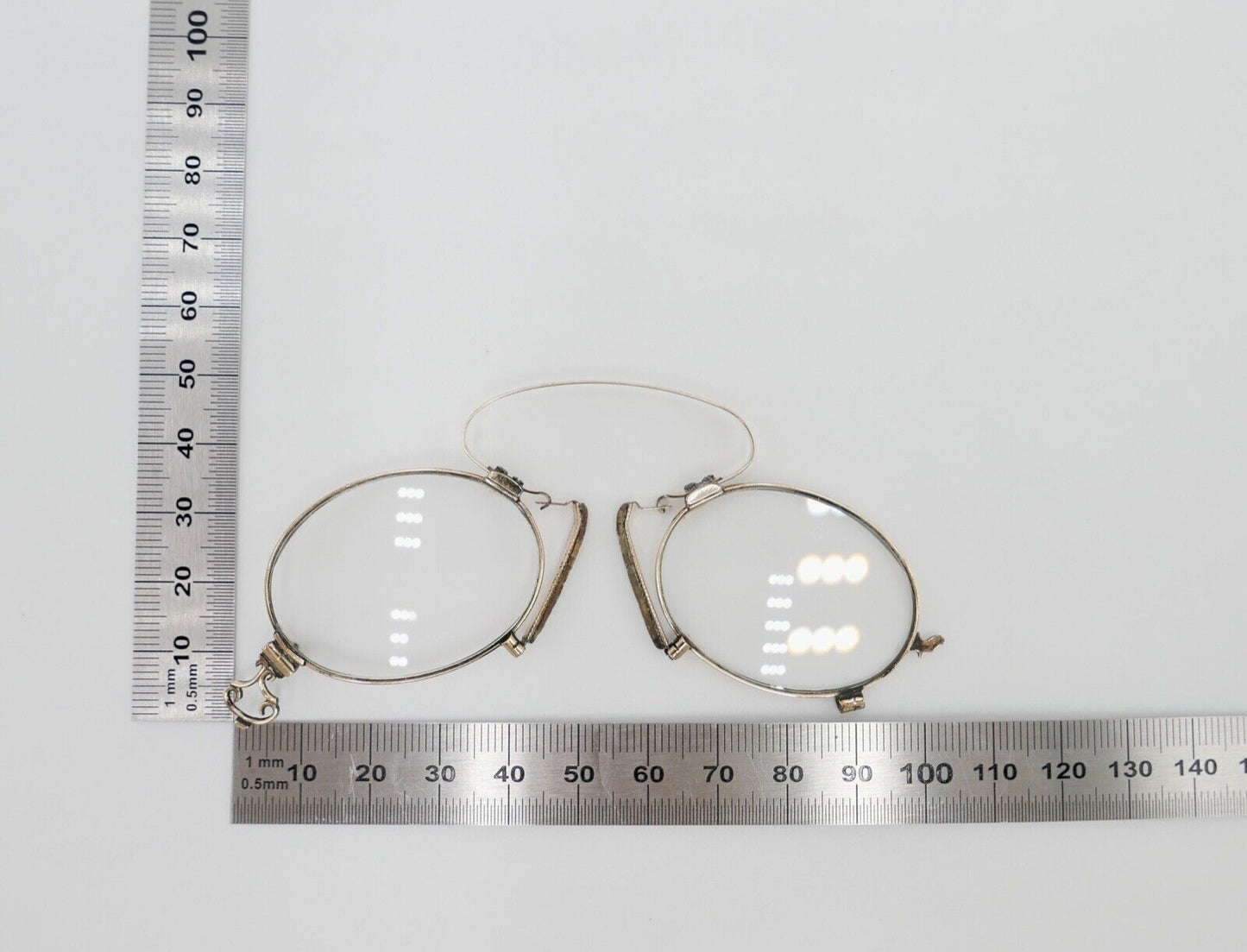 Antik um 1890 Zwicker Kneifer Brille Lesebrille im Etui 585 Gold - Antikhandel-Stuttgart