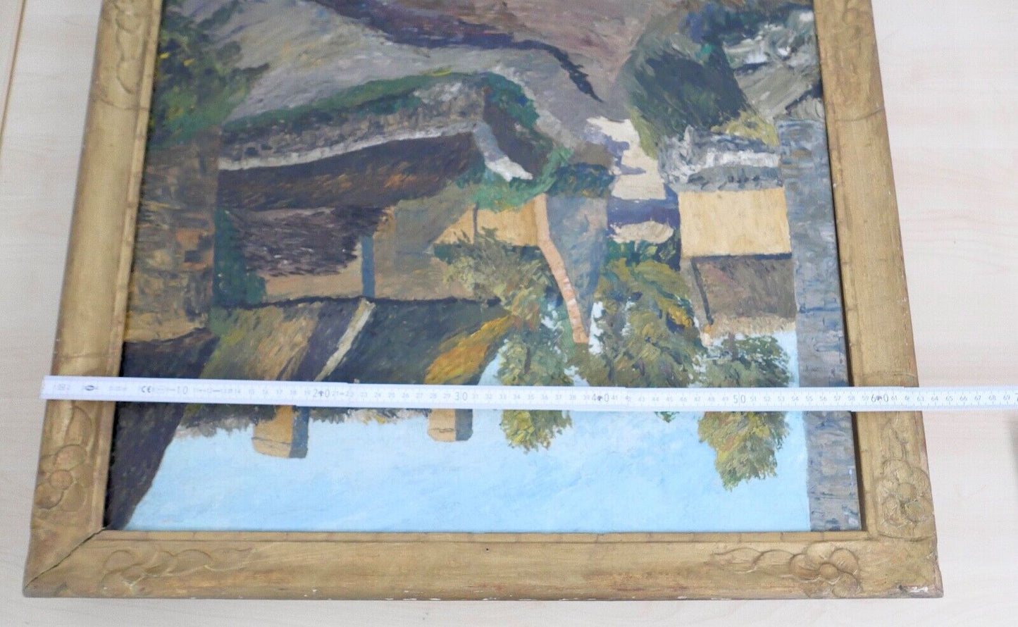 54 x 63 cm Gemälde 1926 Aug. Pierret Kervaziou Larmor Öl auf Leinwand - Antikhandel-Stuttgart