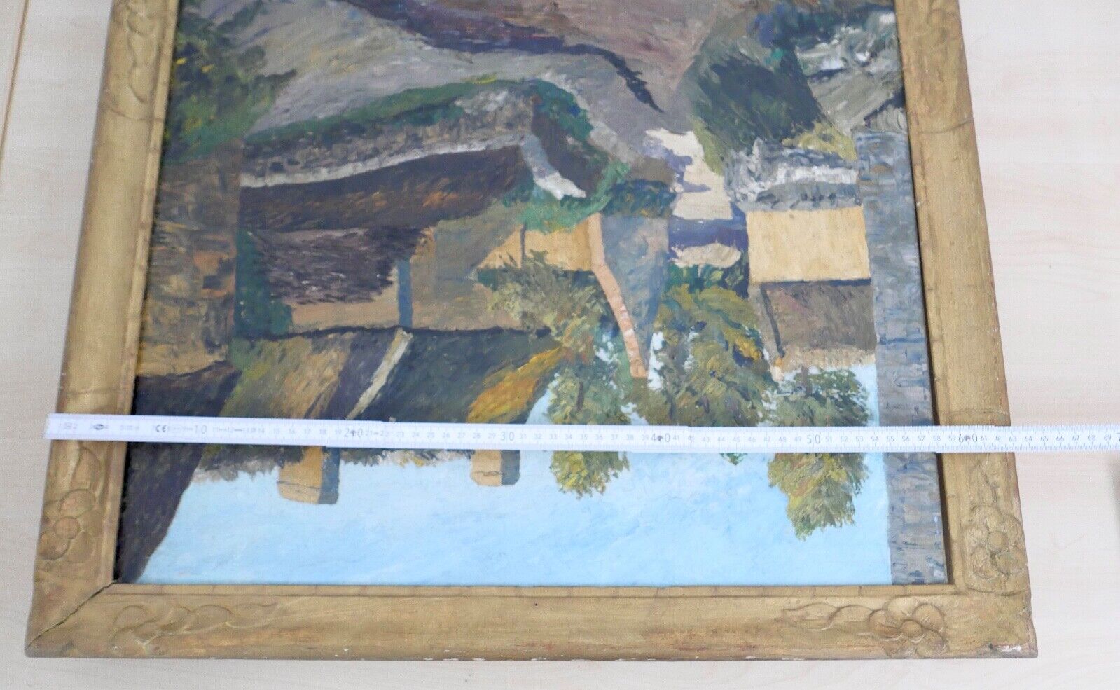 54 x 63 cm Gemälde 1926 Aug. Pierret Kervaziou Larmor Öl auf Leinwand - Antikhandel-Stuttgart