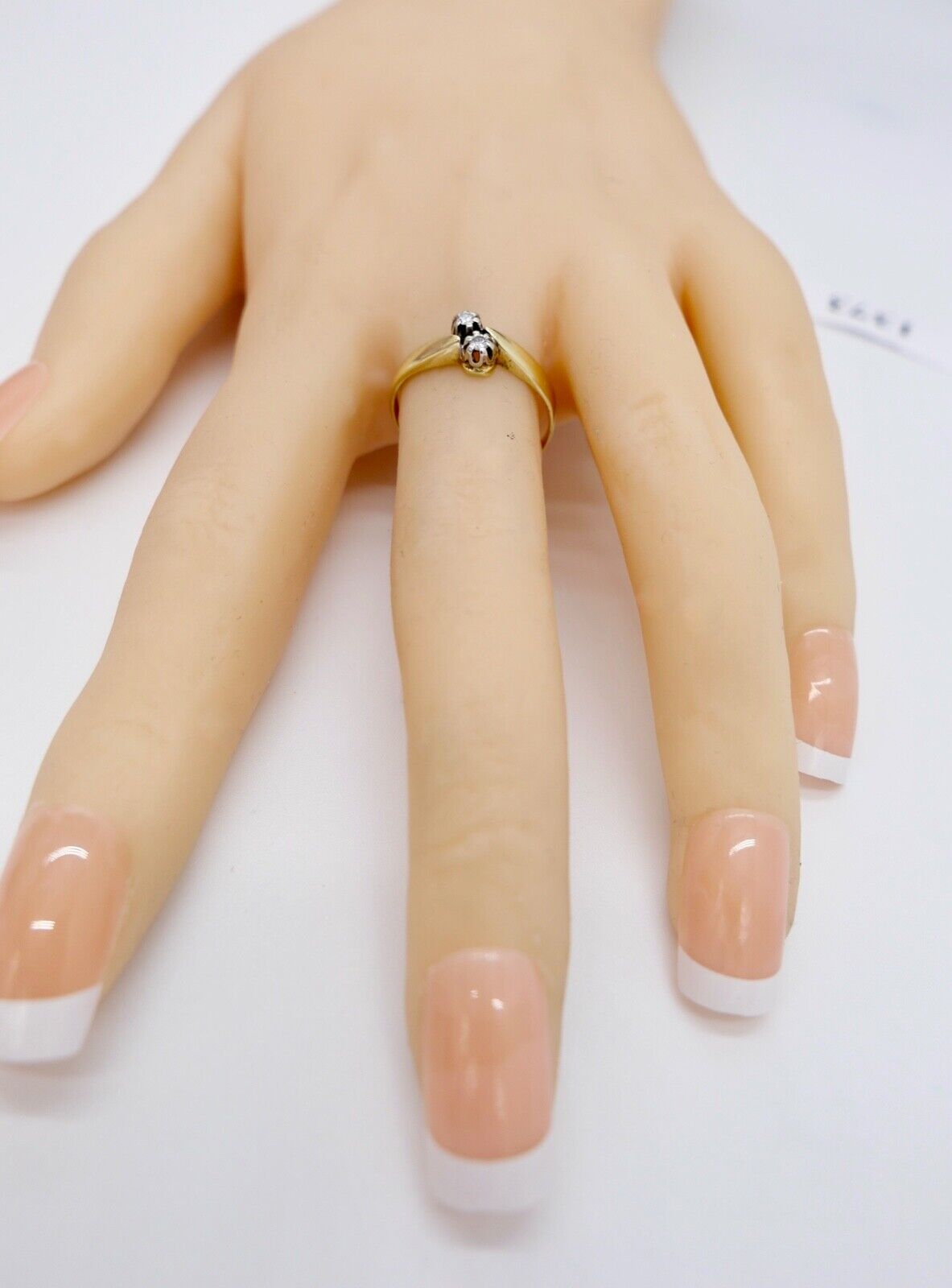 80er Jahre Damenring Gelbgold 585 / 14K Brillant F VS 0,1 Ct Gr. 54 - Antikhandel-Stuttgart