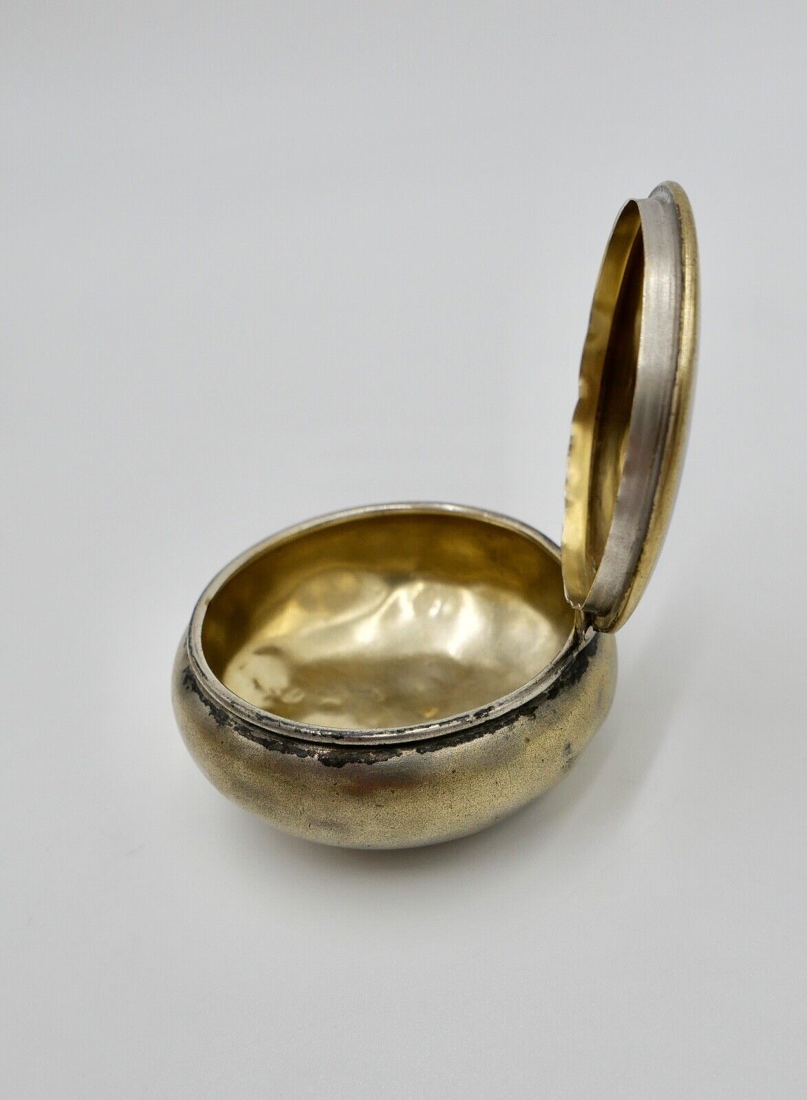 antike kleine Pillendose Deckeldose Tabatiere vergoldet um 1900 - Antikhandel-Stuttgart