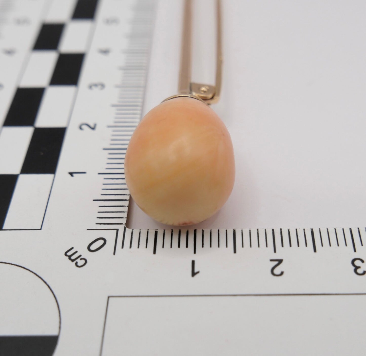 seltene große antike Rotgold Anstecknadel mit Koralle 585 Österreich