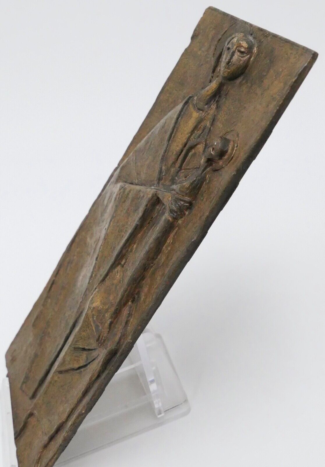 patiniert Madonna mit Kind Bronzeguss Prof. Erwin Huber / Graz 1929-2006 - Antikhandel-Stuttgart