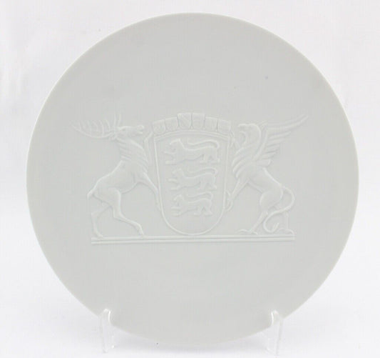 Ludwigsburger Porzellan Zierteller Wandteller Wappen Baden Württemberg BW Ø 24cm - Antikhandel-Stuttgart