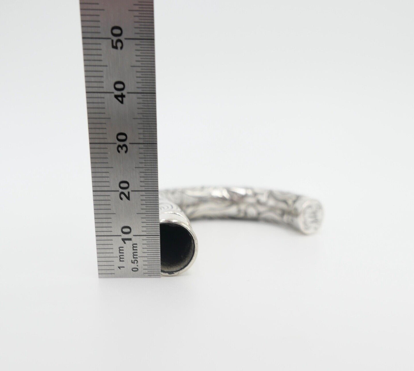 um 1900 Jugendstil Flanierstock Griff 800 Silber Monogramm JW mit Meistermarke - Antikhandel-Stuttgart