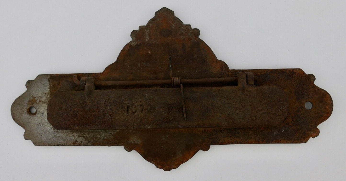 Antikes Barock Gusseisen Briefschlitz Briefklappe floral " Briefe " 24,5 cm - Antikhandel-Stuttgart