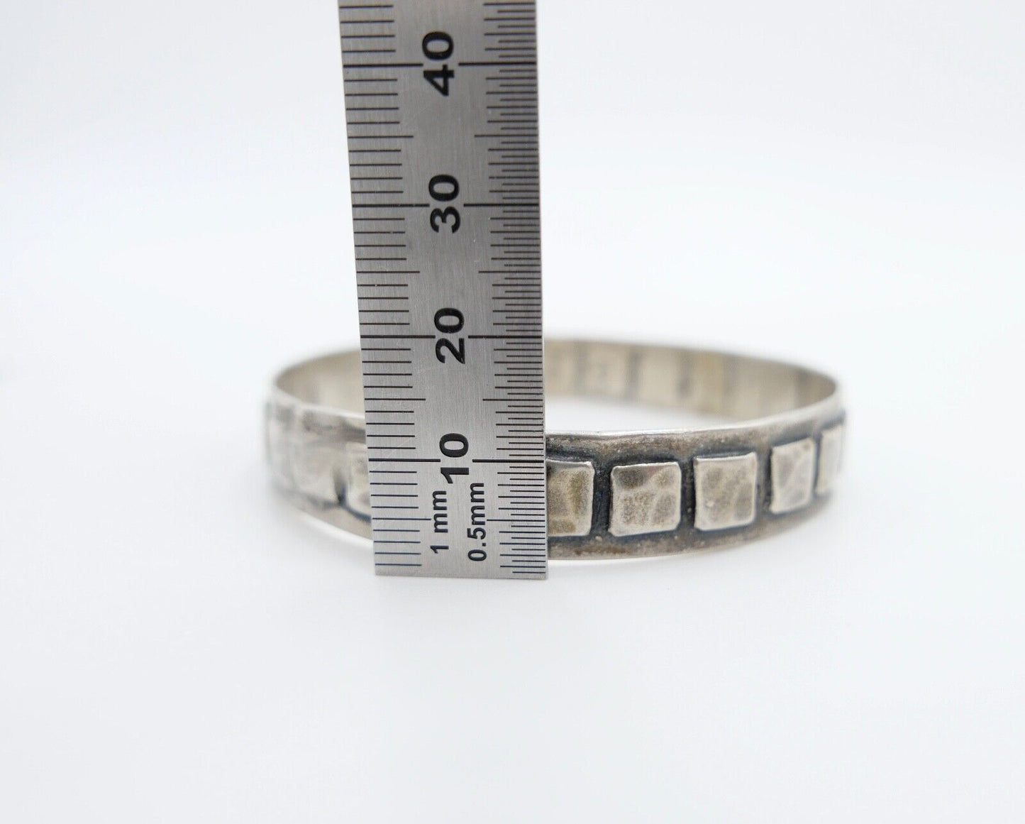 70er Jahre Designer Armband Armreif Burkhard Oly massiv 835 Silber - Antikhandel-Stuttgart