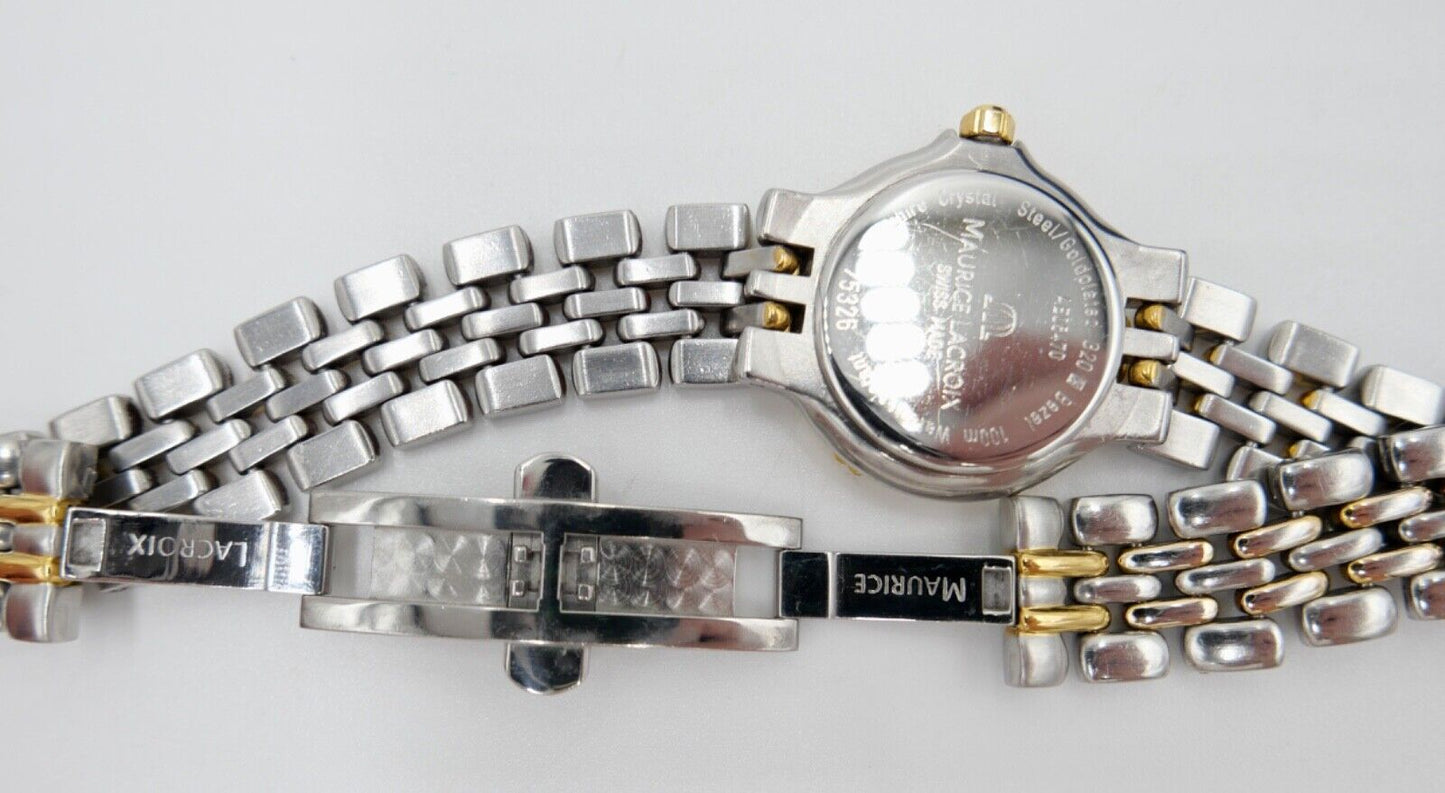 Maurice Lacroix Calypso Damen Uhr 75326 Stahl Gold Box & Papiere 26mm Perlmutt - Antikhandel-Stuttgart