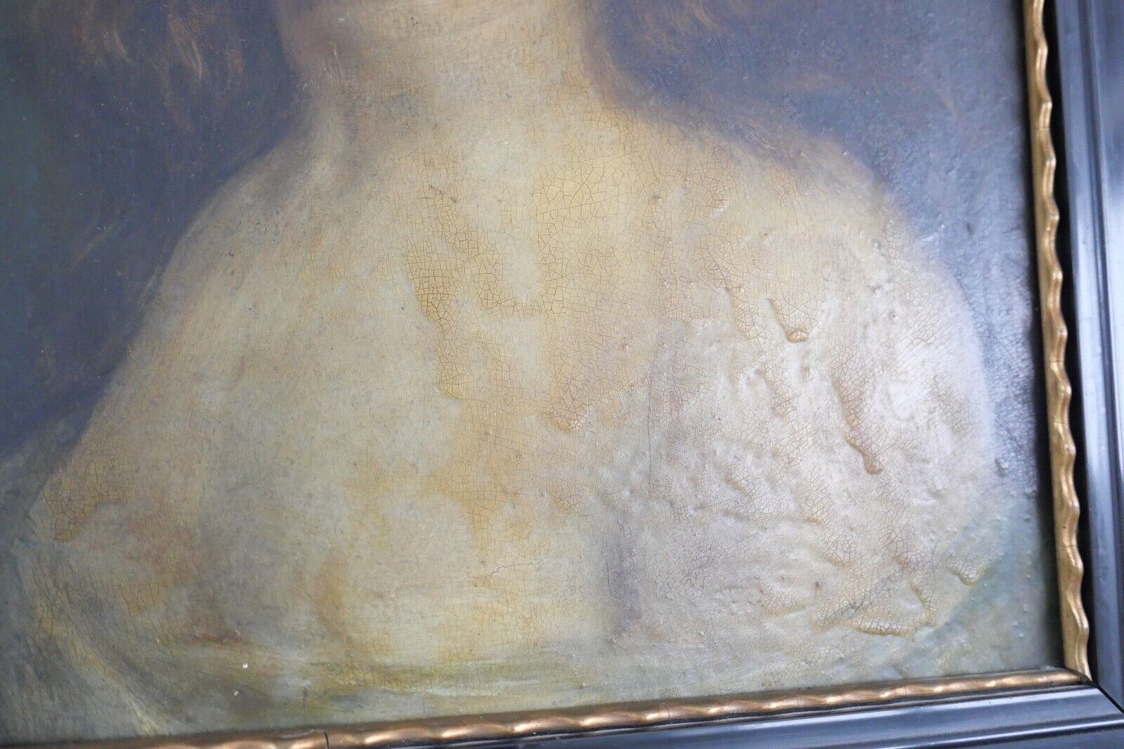 62 x 52 cm antikes Gemälde Portrait einer Frau R. Monnard Lyon 1850 Öl auf Holz - Antikhandel-Stuttgart