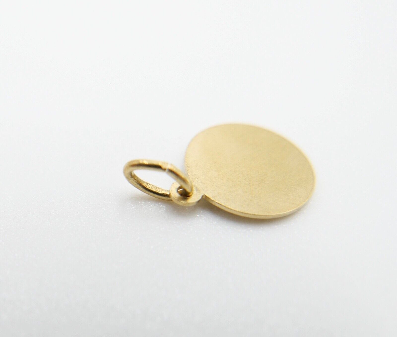 Gold Anhänger 585 / 14K Zifferblatt Uhr Ø 10 mm - Antikhandel-Stuttgart