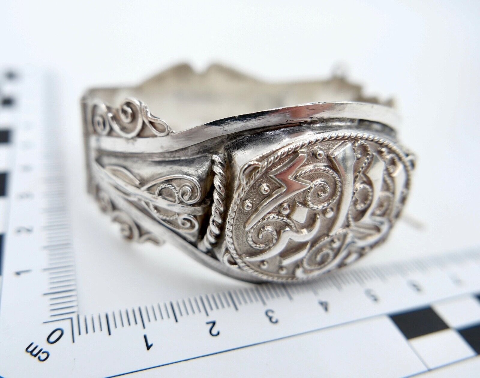 Schmuckset Silber Armband & Brosche Arabische Schrift bracelet brooch Armreif - Antikhandel-Stuttgart