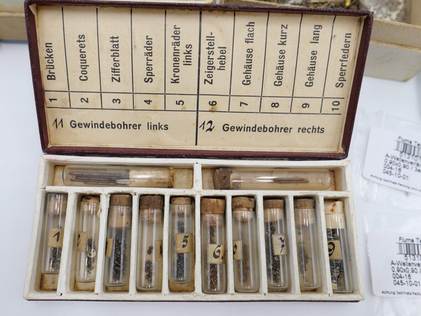 diverse Ersatzteile neu Zubehör Armbanduhren Uhrwerk Uhrmacher Uhr alt antik - Antikhandel-Stuttgart