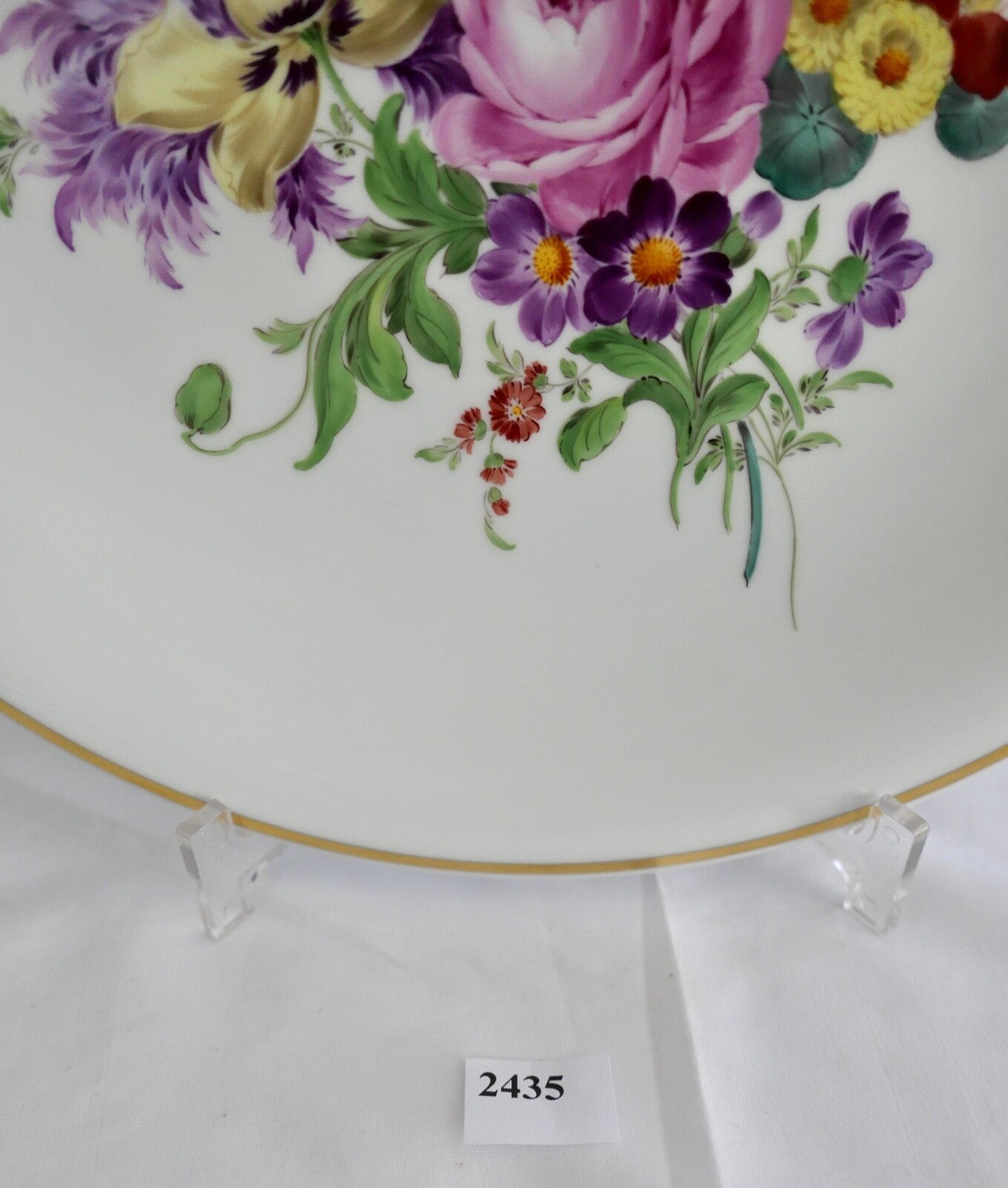 Meissen 1. Wahl Wandteller Blumenbukett Porzellan 31,3 cm Teller 1970er