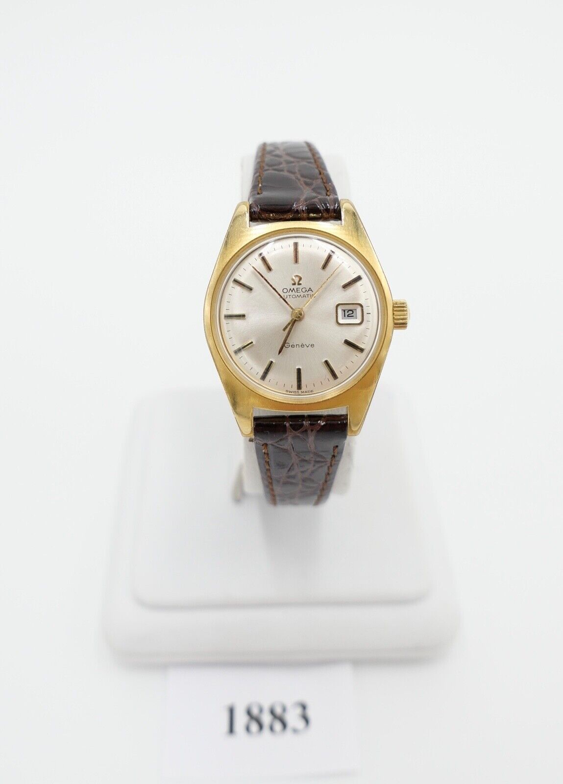 alte 60er Jahre OMEGA Geneve Damenuhr Cal. 681 Ref. 566.012 vergoldet neues Band - Antikhandel-Stuttgart