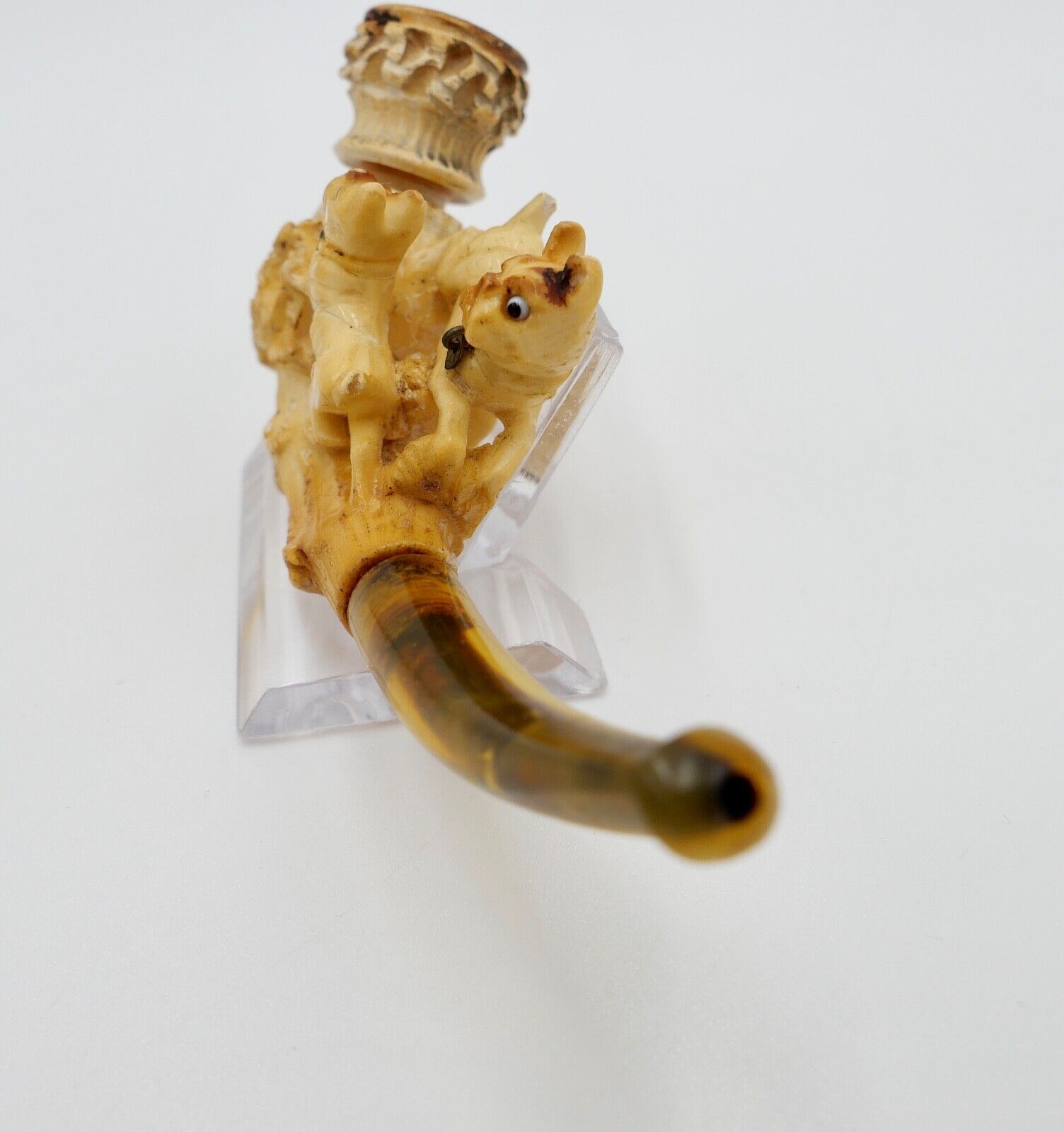 Alt Antike Meerschaumpfeife Pipa Pipe Hundmotiv Pfeife - Antikhandel-Stuttgart