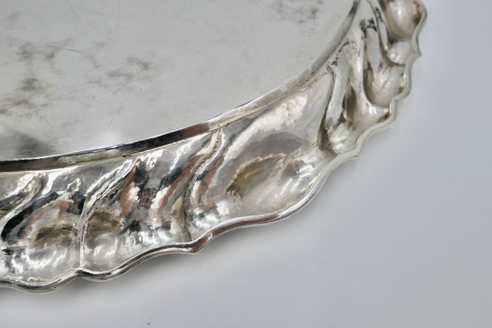 Antik Silbertablett Servierplatte Österreich Ungarn ÖMM 50x37cm 800er Budapest - Antikhandel-Stuttgart